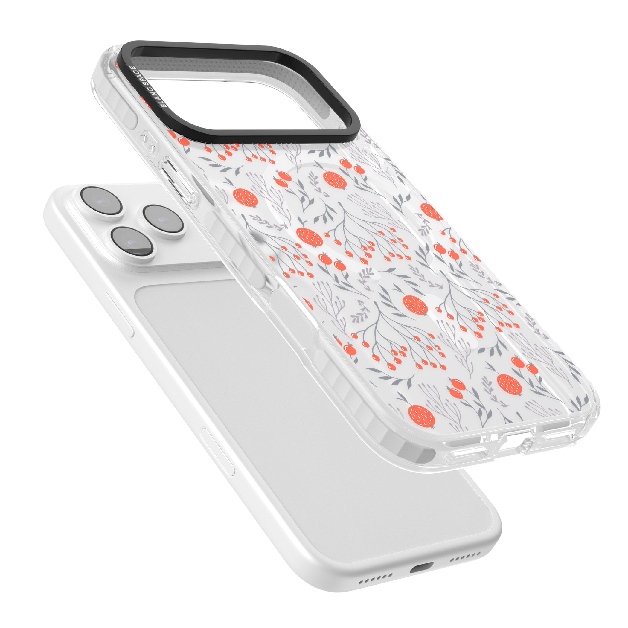 Red Fruits Floral iPhone 17 Pro Max Impact Pro Clear Phone Case Colours