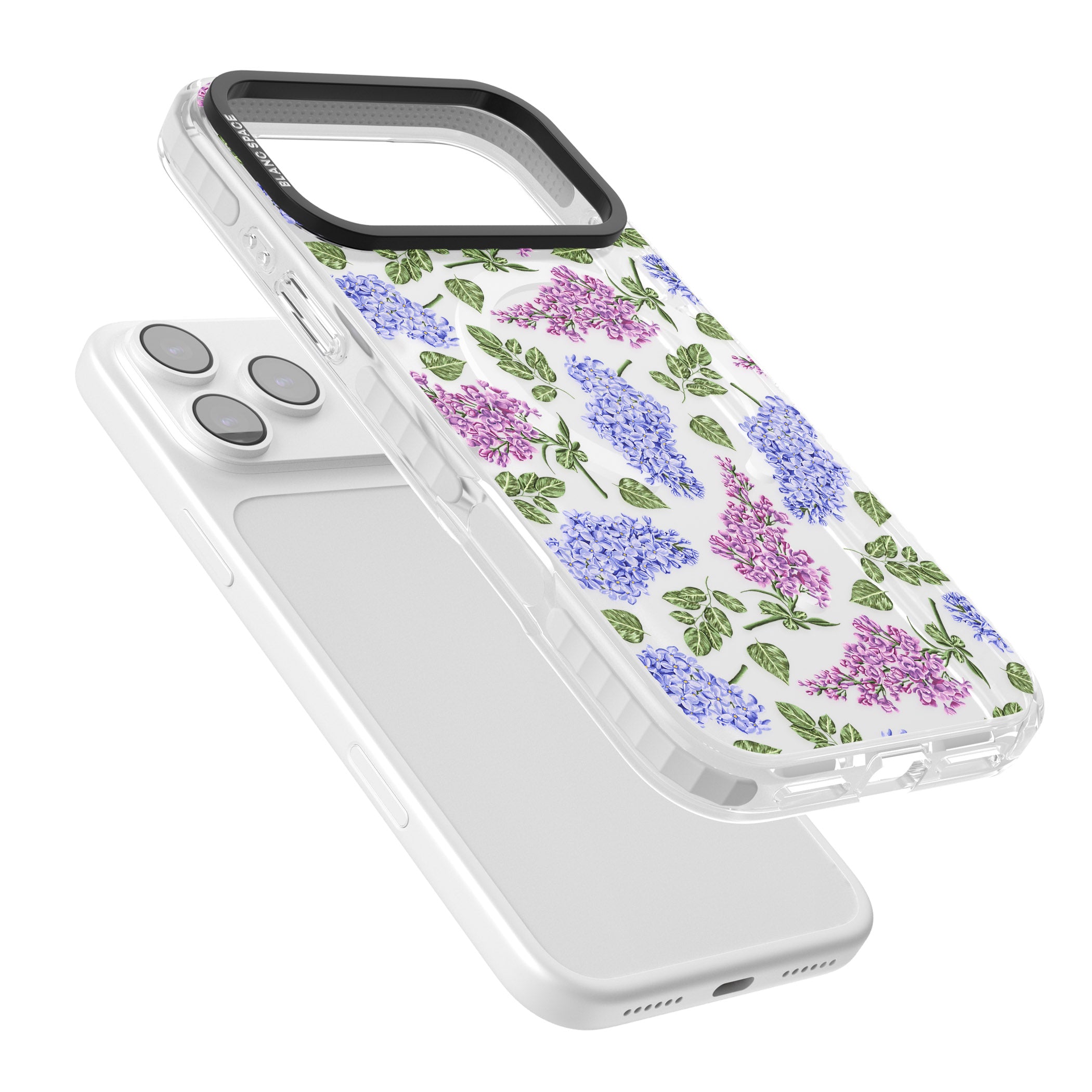Purple Blossoms Transparent Floral iPhone 17 Pro Impact Pro Clear Phone Case Colours