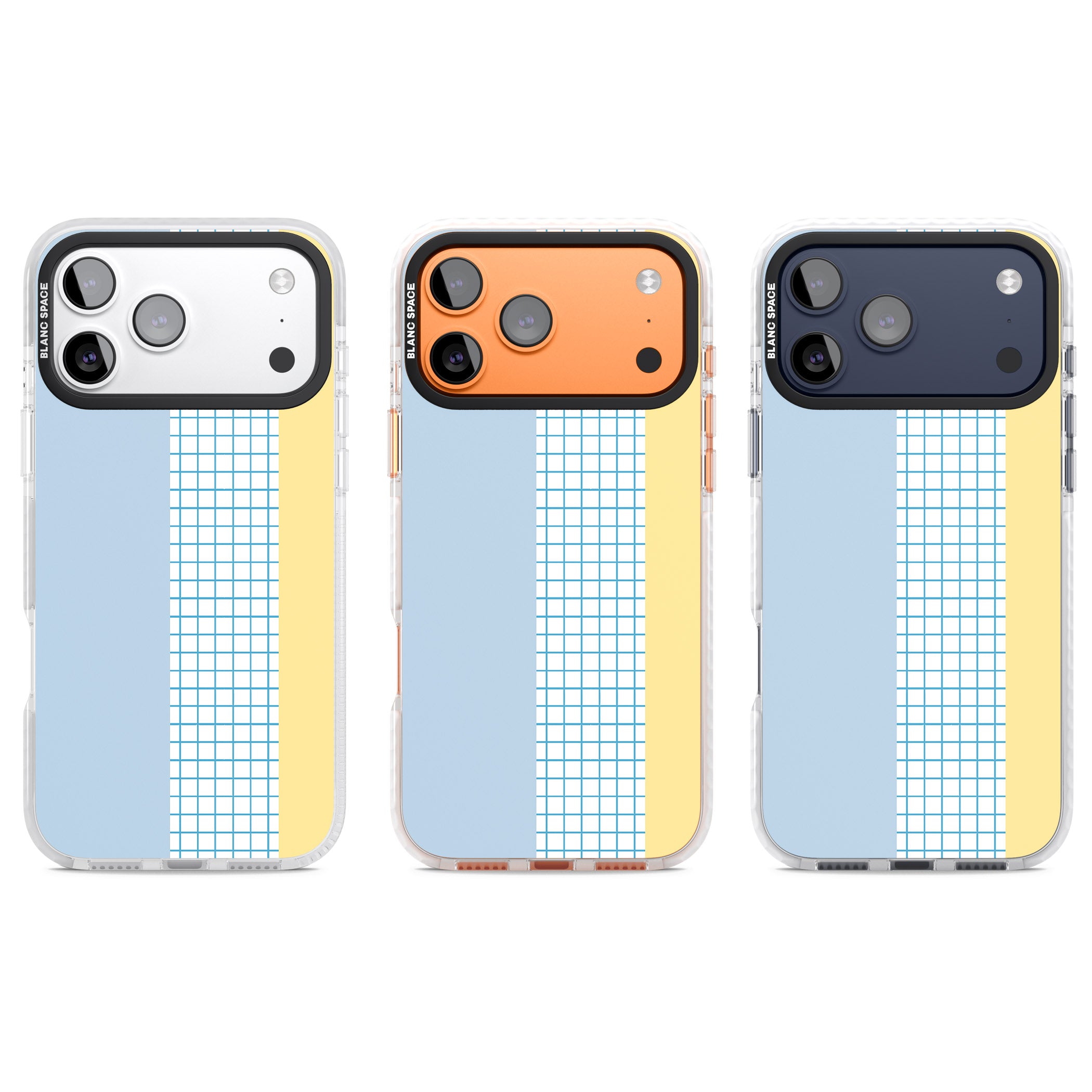 Abstract Grid Blue & Yellow iPhone 17 Pro Impact Pro Clear Phone Case APT Impact Protection