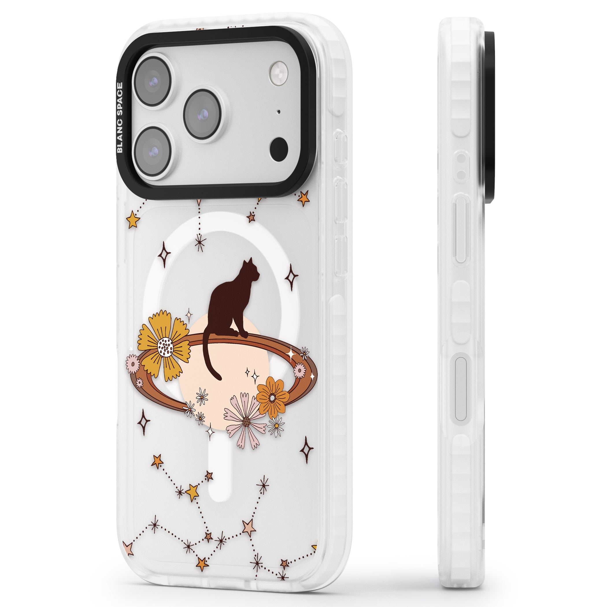 Feline Phenomenon iPhone 17 Pro Impact Pro Clear Phone Case Side Profile