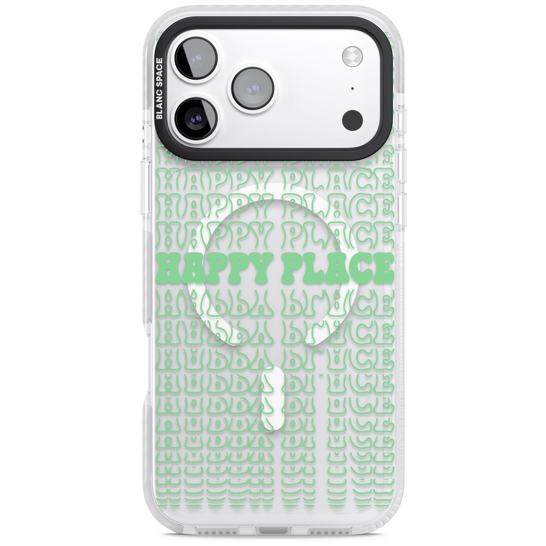 Happy Place (Green) iPhone 17 Pro Impact Pro Clear Phone Case