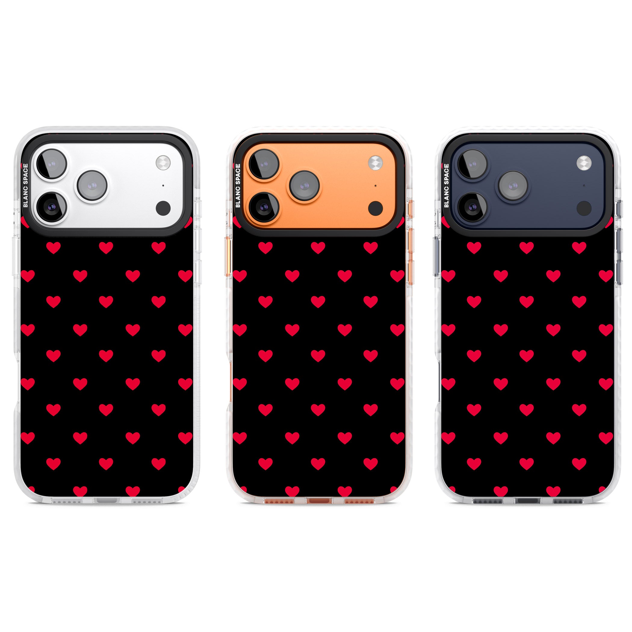 Small Heart Pattern: Red & iPhone 17 Pro Impact Pro Clear Phone Case APT Impact Protection