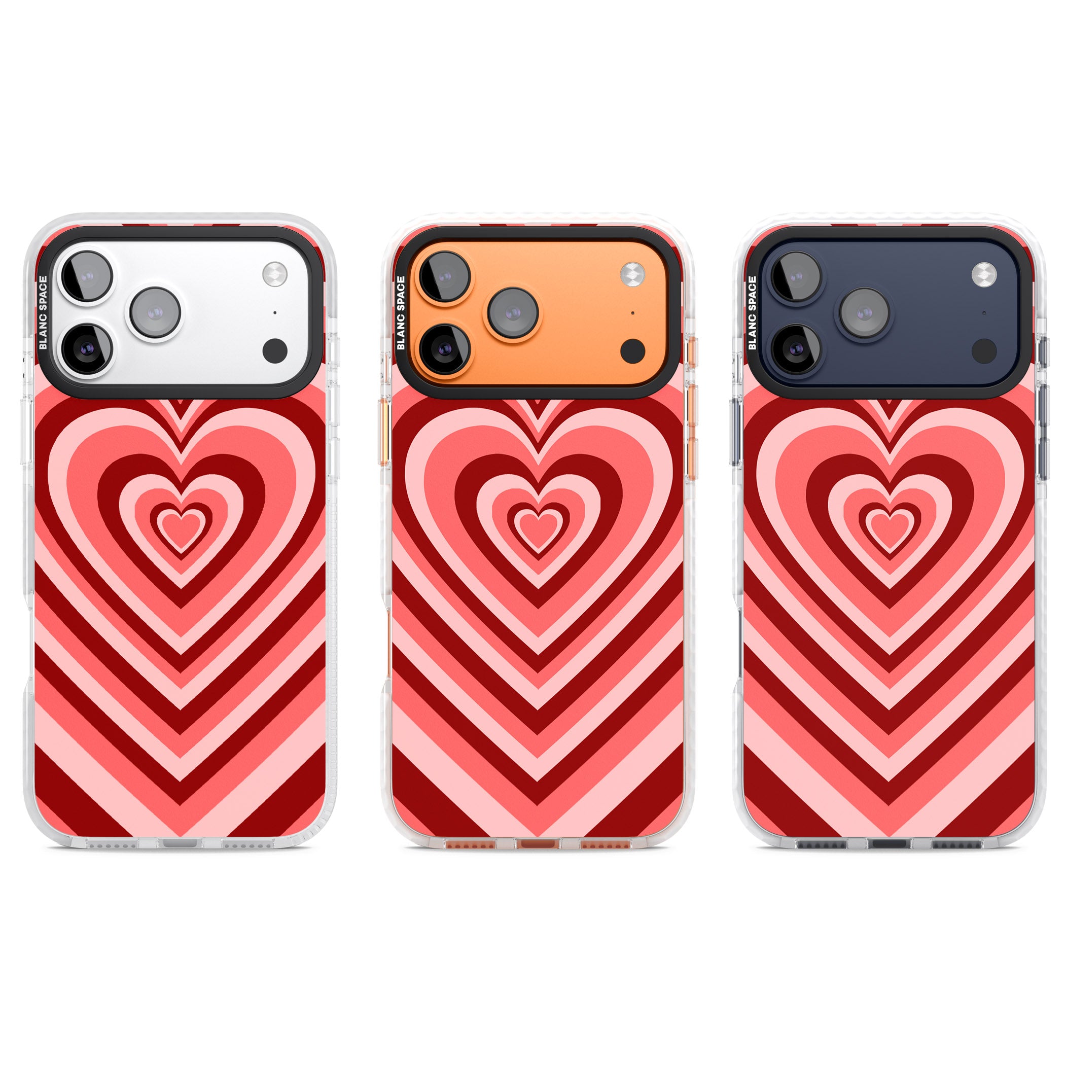 Red Heart Illusion iPhone 17 Pro Impact Pro Clear Phone Case APT Impact Protection