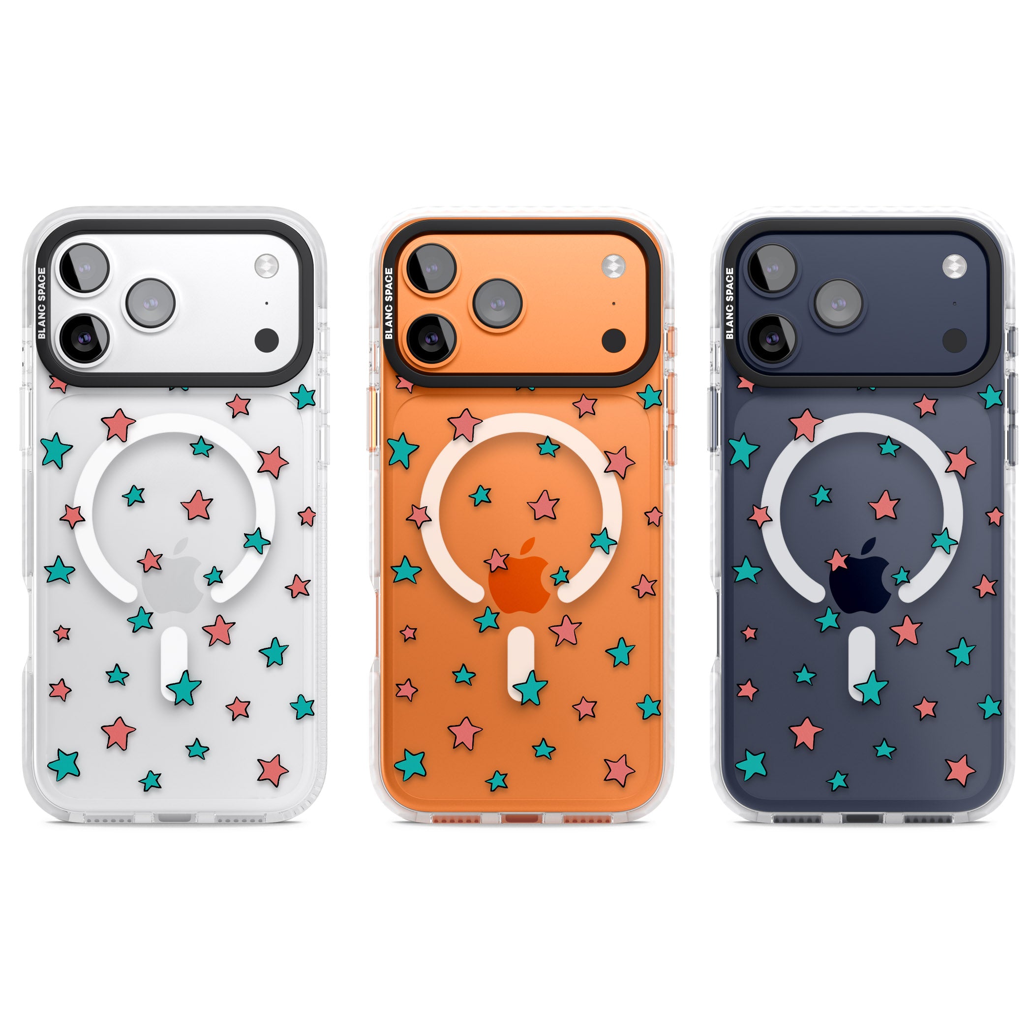 Heartstopper Stars Pattern iPhone 17 Pro Impact Pro Clear Phone Case APT Impact Protection