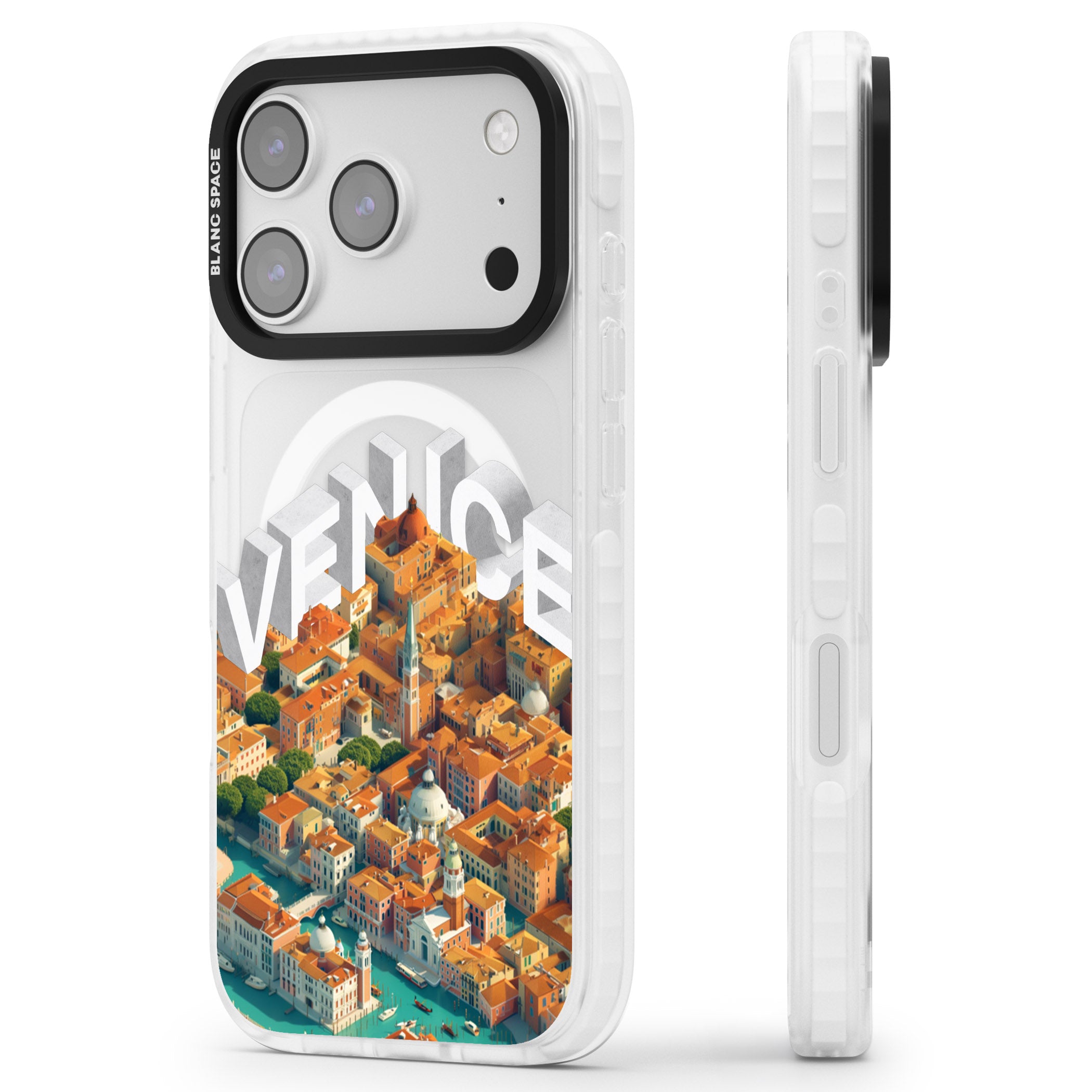 Venice iPhone 17 Pro Impact Pro Clear Phone Case Side Profile