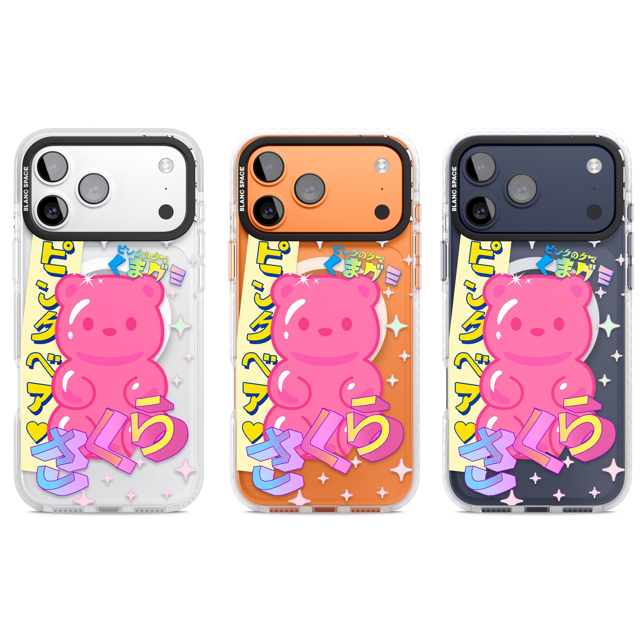 Kawaii Pink Bear Collage iPhone 17 Pro Impact Pro Clear Phone Case APT Impact Protection