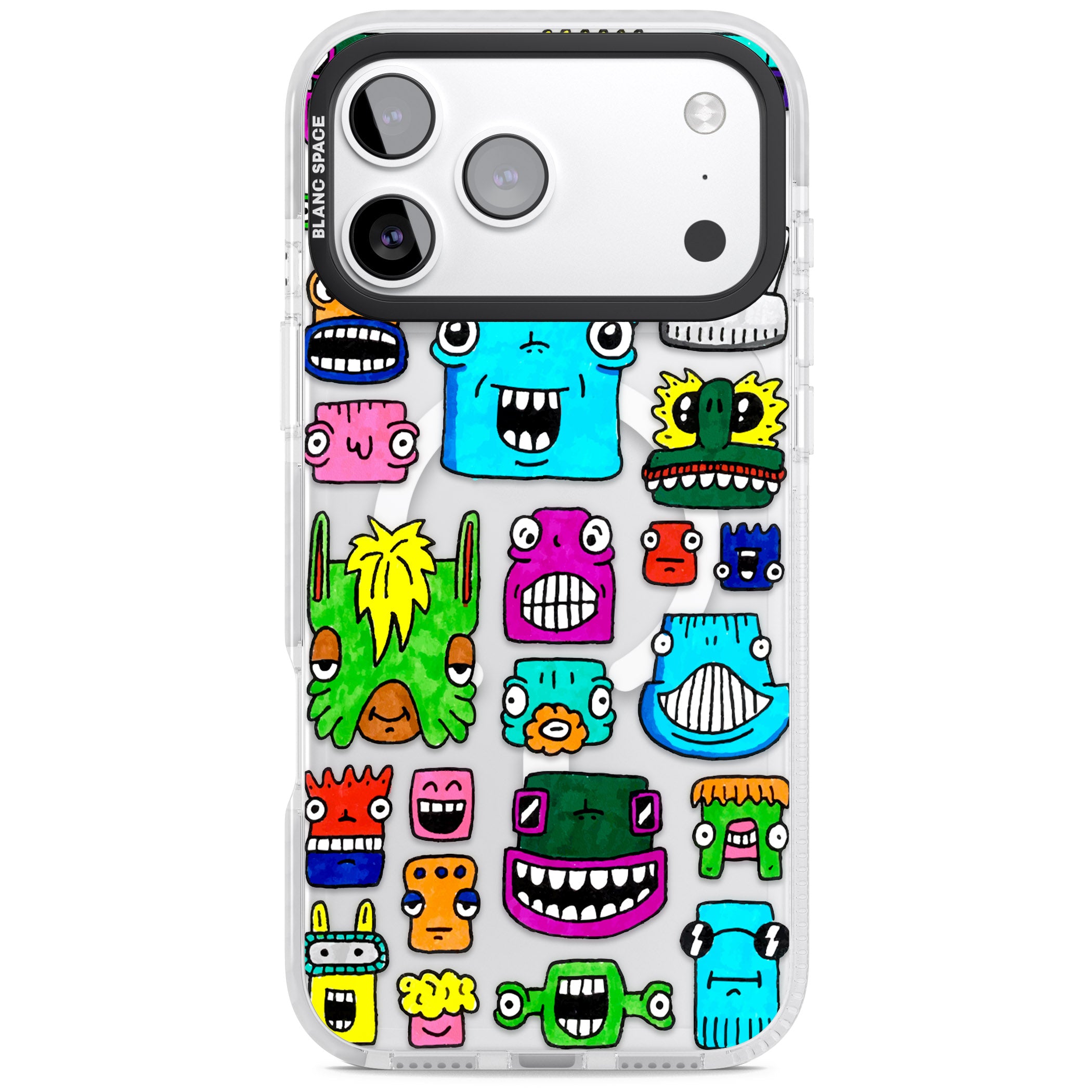 Burst Heads Colour iPhone 17 Pro Impact Pro Clear Phone Case
