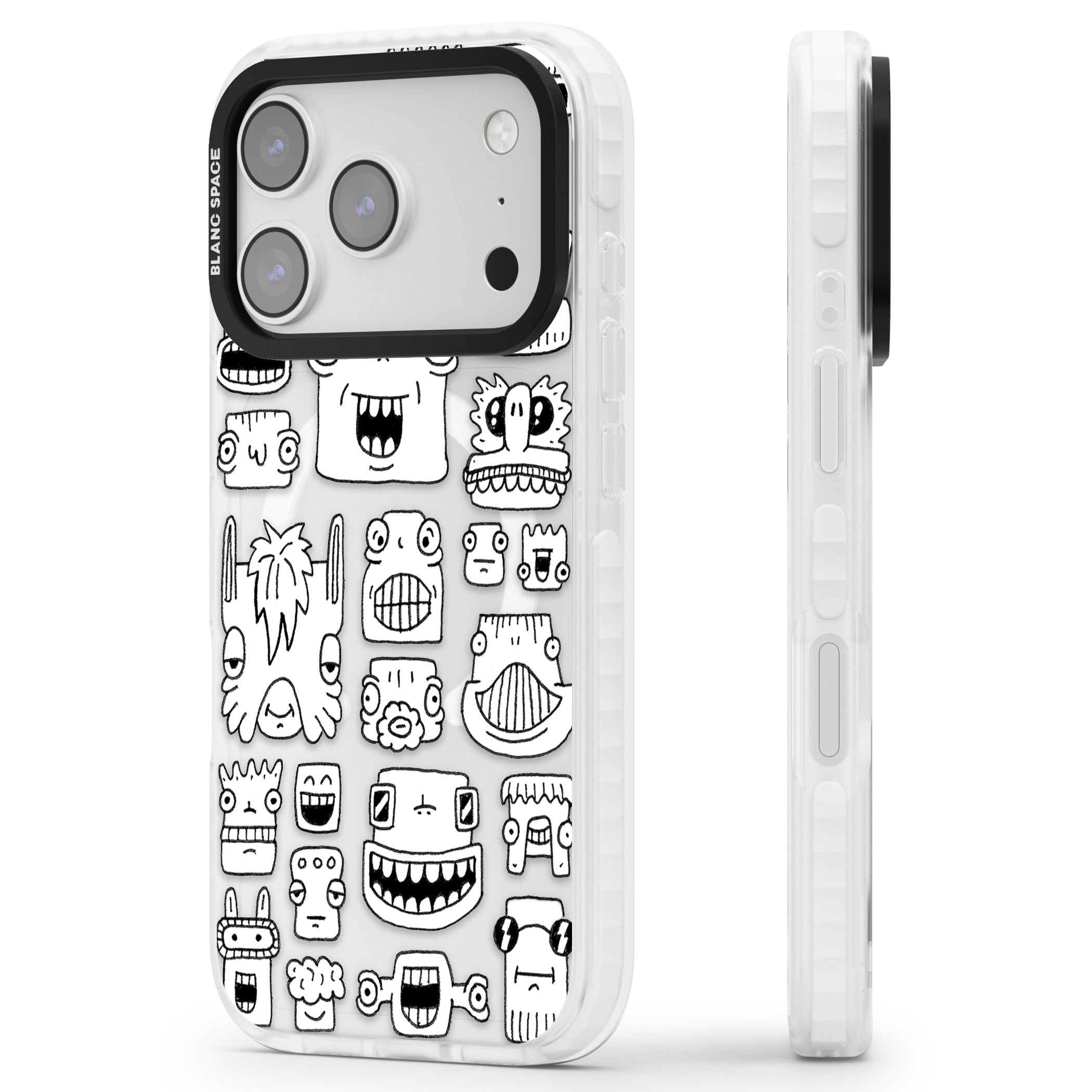 Burst Heads iPhone 17 Pro Impact Pro Clear Phone Case Side Profile