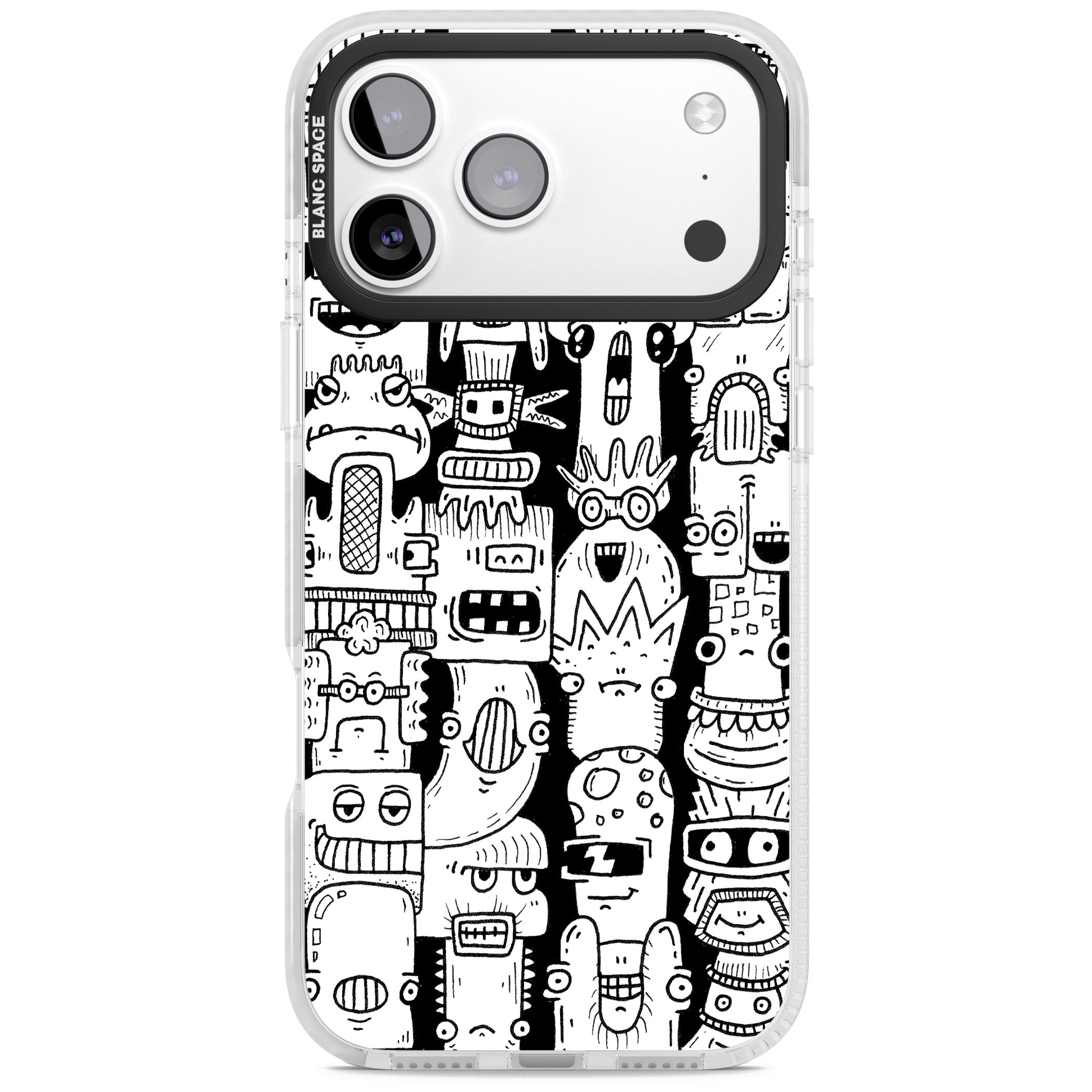 Monochrome Heads iPhone 17 Pro Impact Pro Clear Phone Case