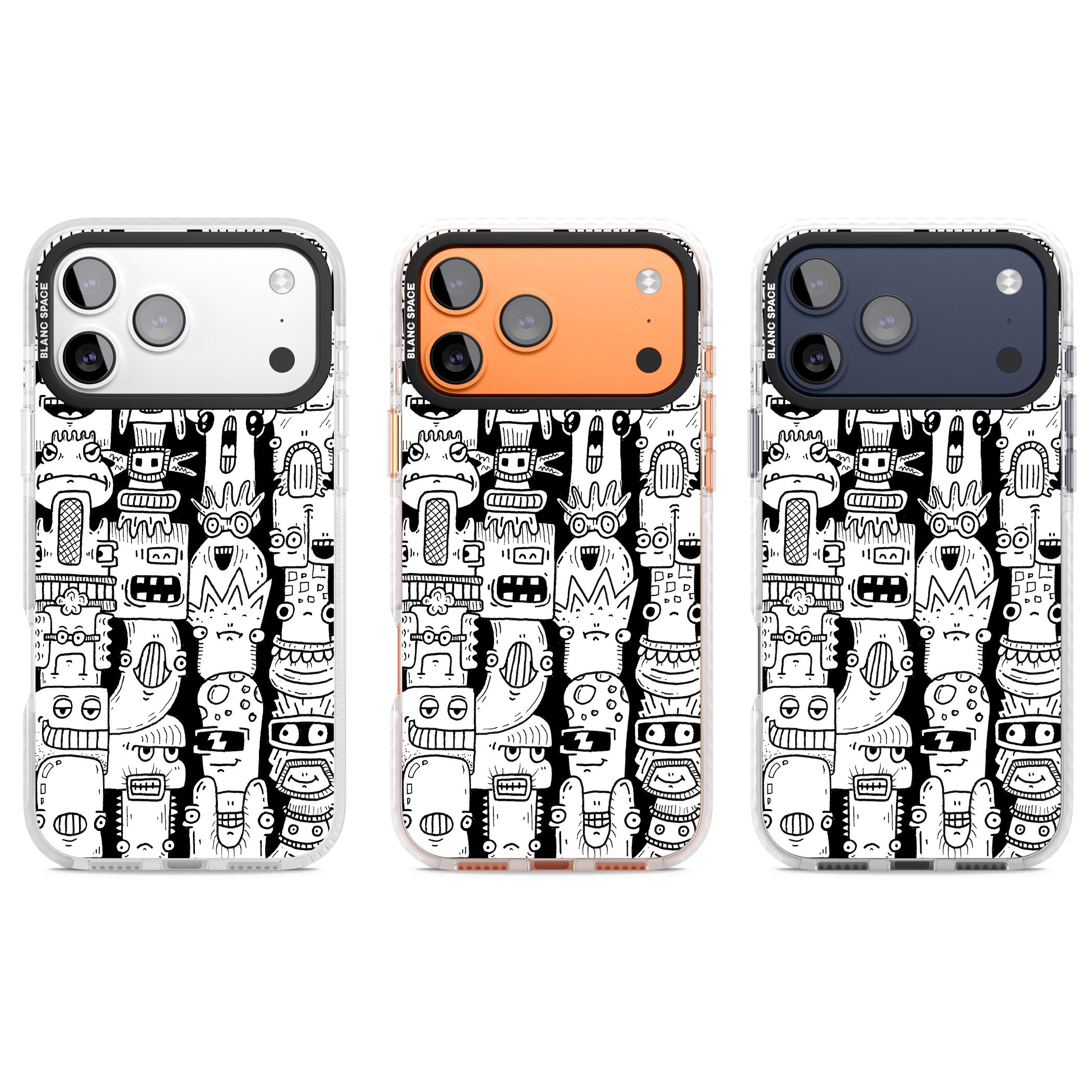Monochrome Heads iPhone 17 Pro Impact Pro Clear Phone Case APT Impact Protection