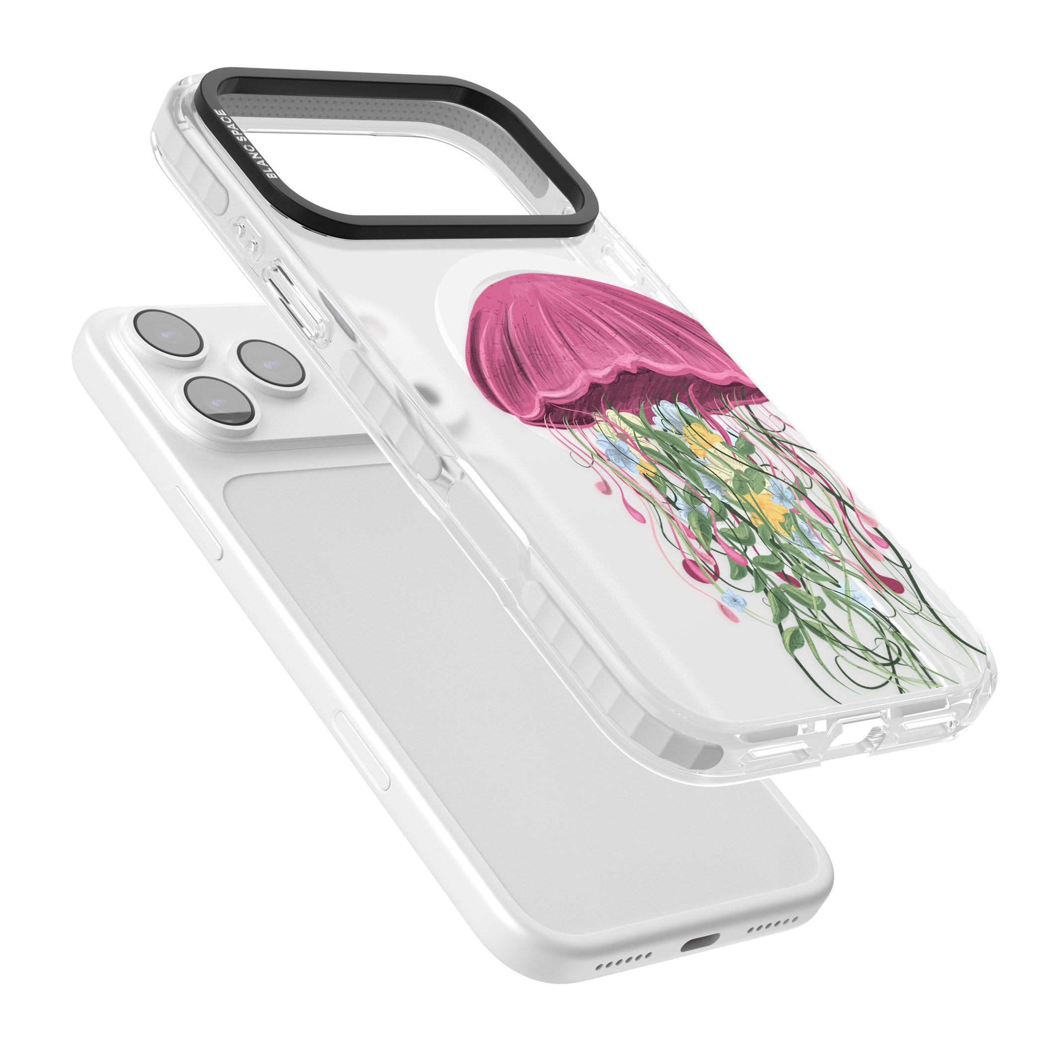 Botanical Jellyfish iPhone 17 Pro Impact Pro Clear Phone Case Colours