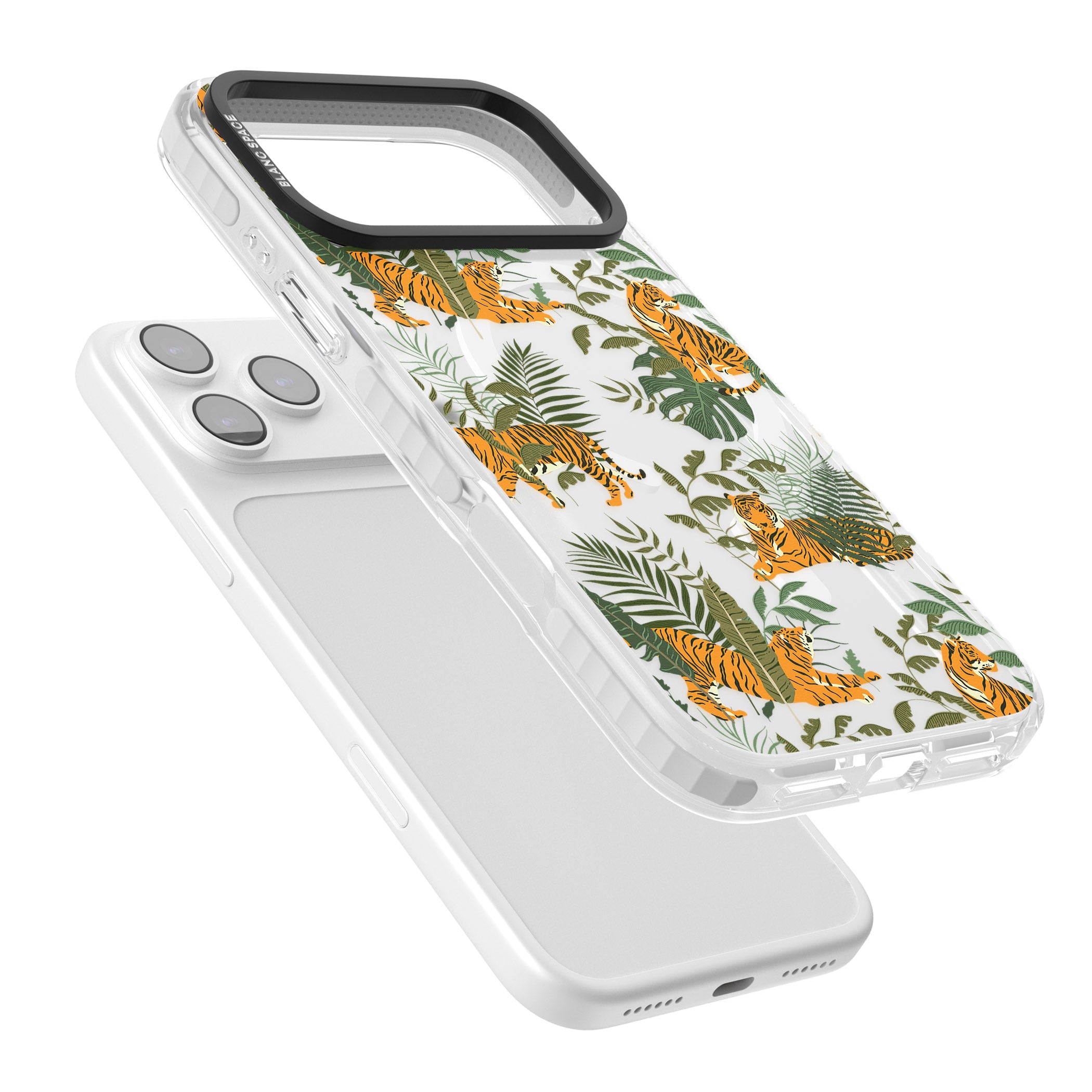 Tiger & Fern Jungle iPhone 17 Pro Impact Pro Clear Phone Case Colours