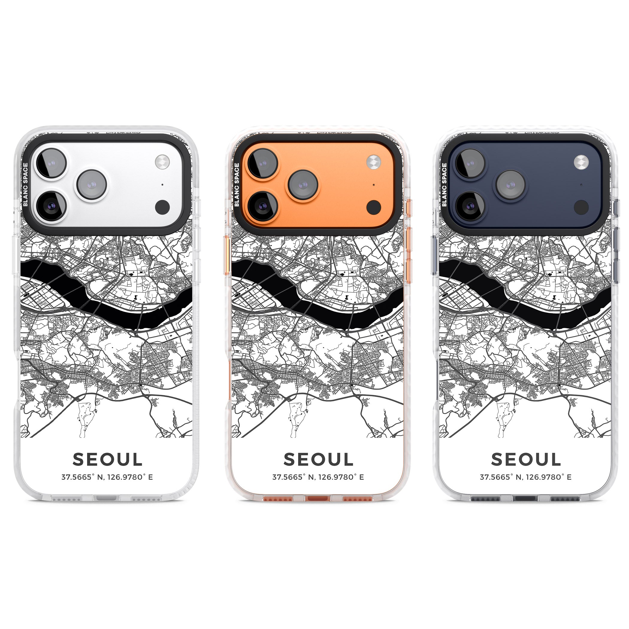 Seoul City Map iPhone 17 Pro Impact Pro Clear Phone Case APT Impact Protection