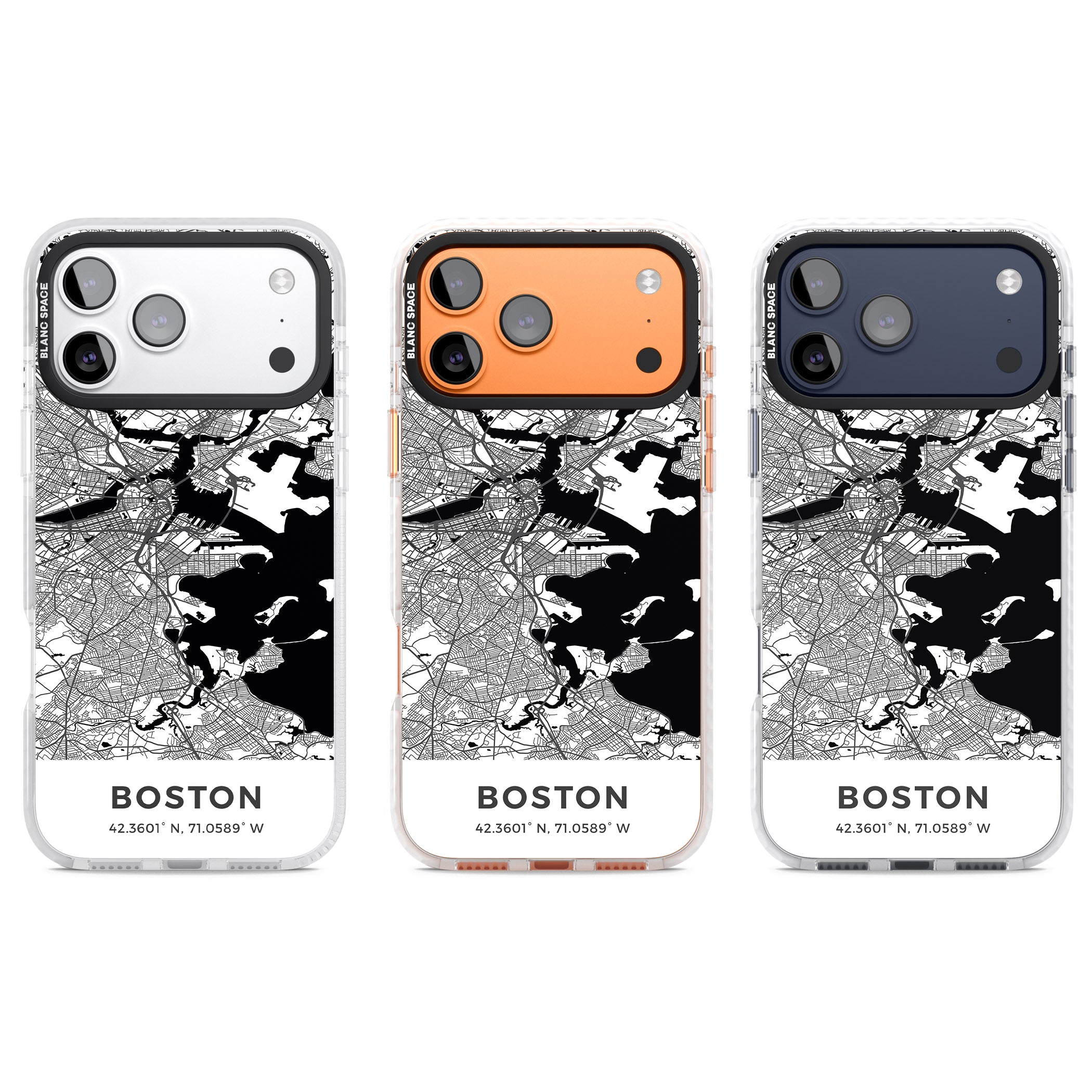 Boston Map iPhone 17 Pro Impact Pro Clear Phone Case APT Impact Protection