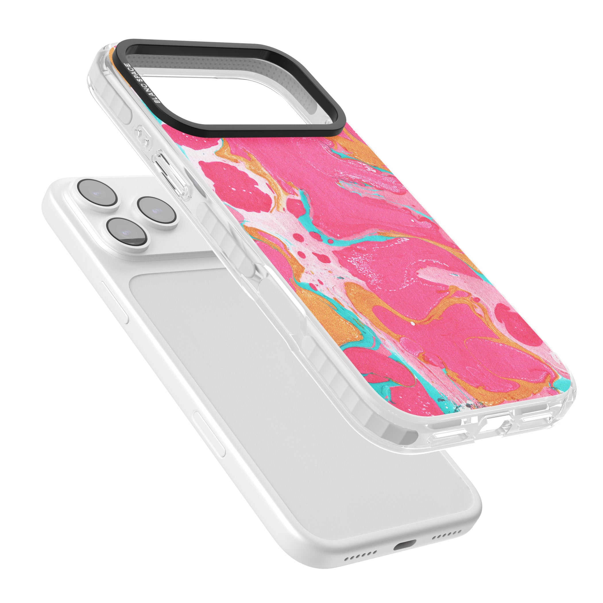 Vibrant Marbled Paper iPhone 17 Pro Impact Pro Clear Phone Case Colours
