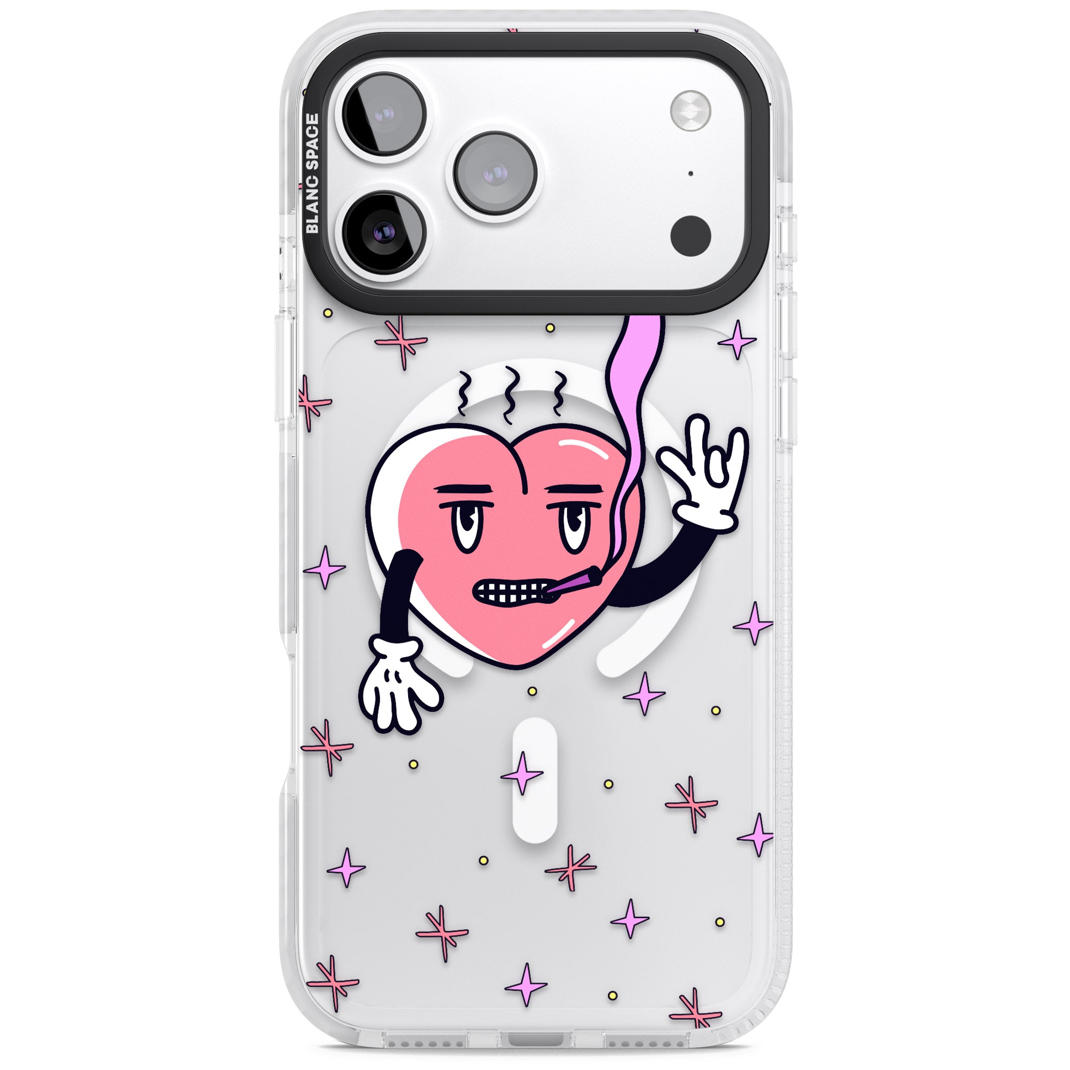 Quirky Heart iPhone 17 Pro Impact Pro Clear Phone Case