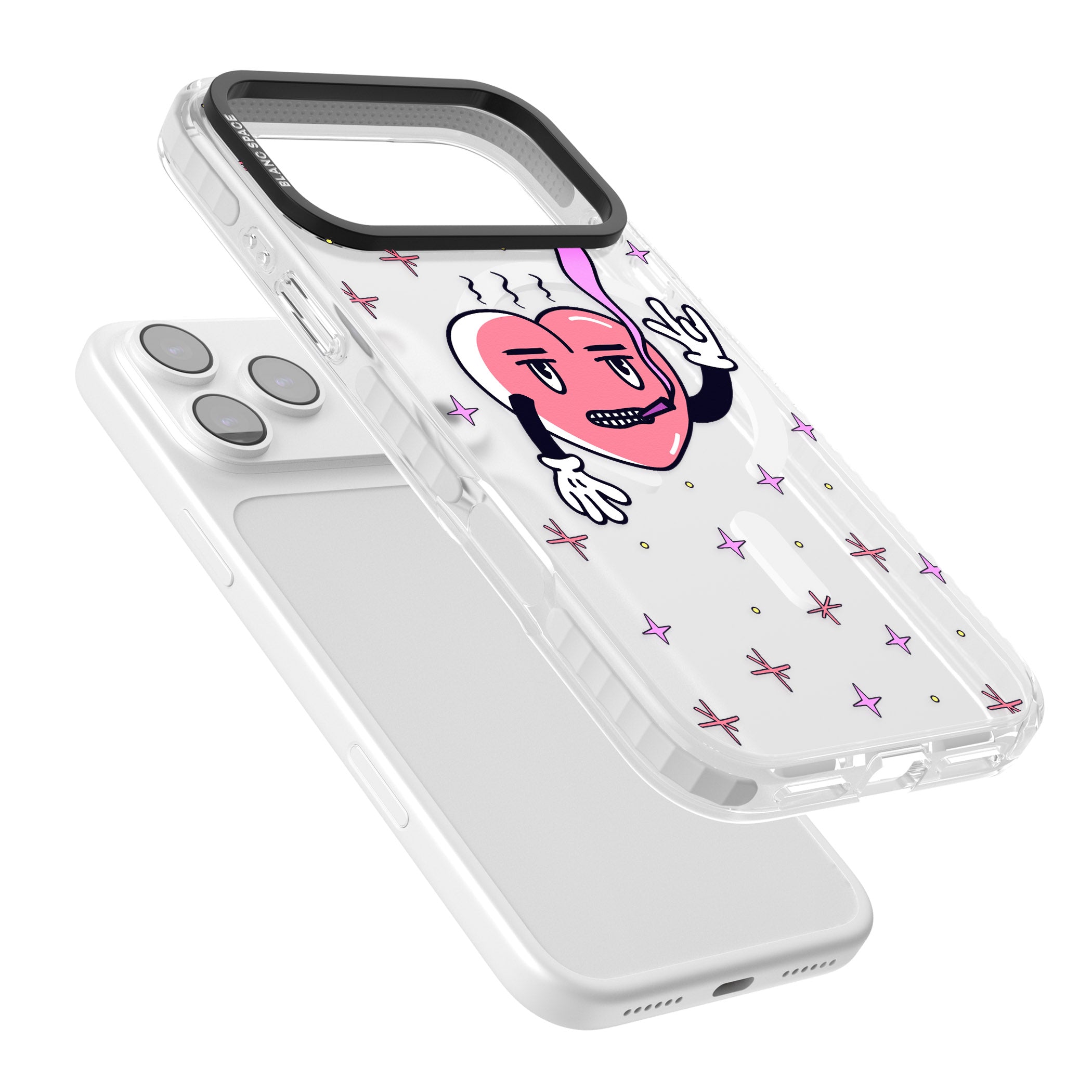 Quirky Heart iPhone 17 Pro Impact Pro Clear Phone Case Colours