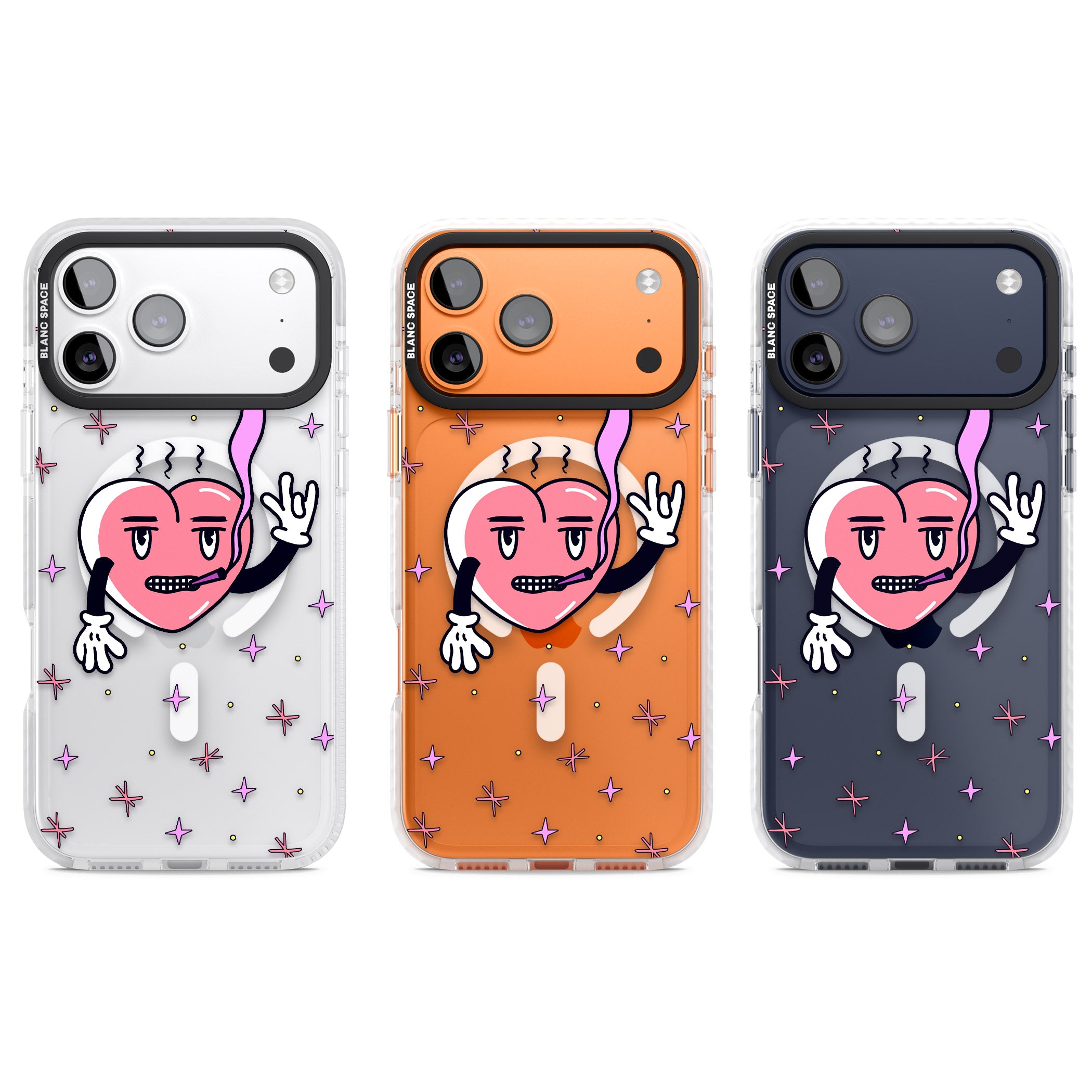 Quirky Heart iPhone 17 Pro Impact Pro Clear Phone Case APT Impact Protection