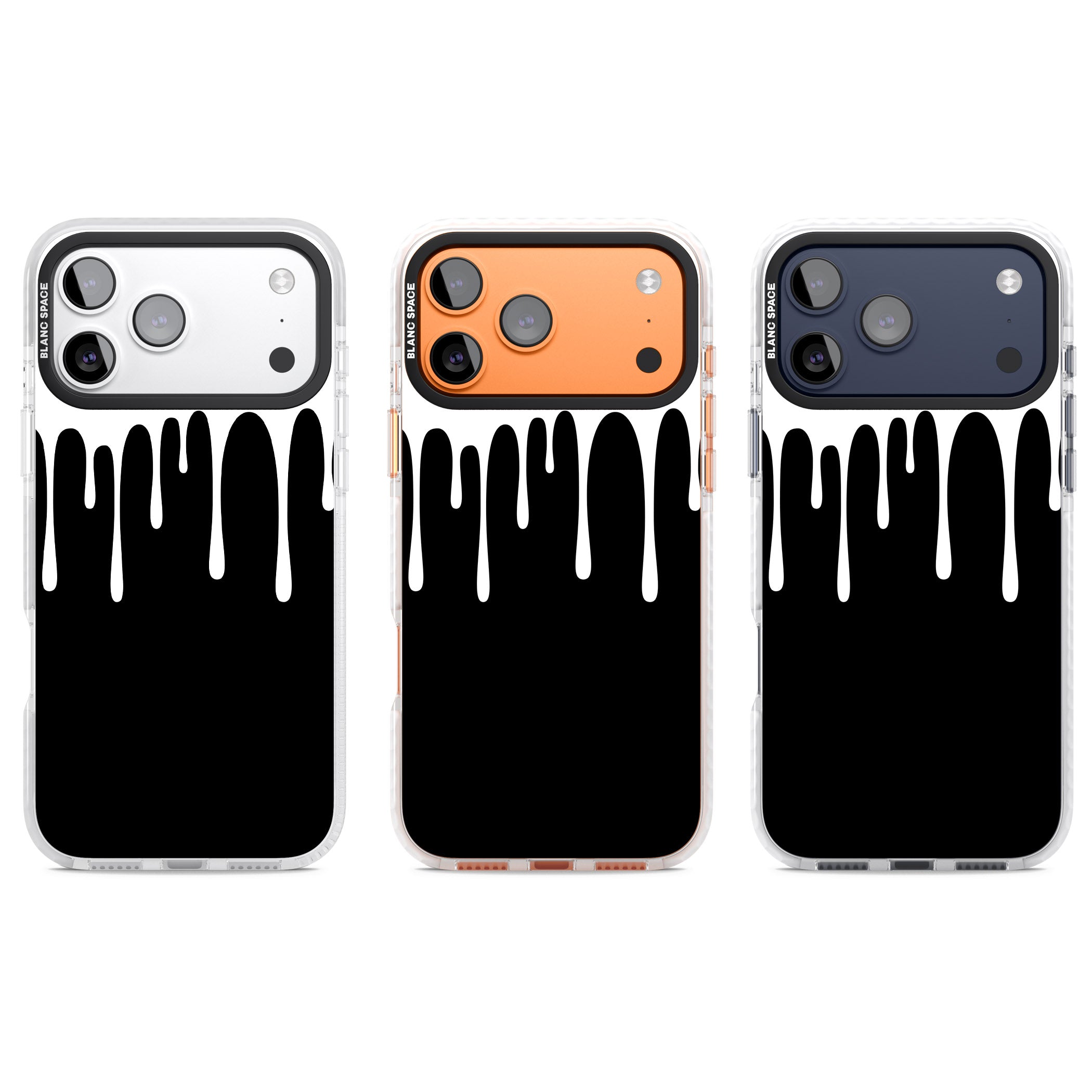 Melted Effect: White & Black iPhone 17 Pro Impact Pro Clear Phone Case APT Impact Protection