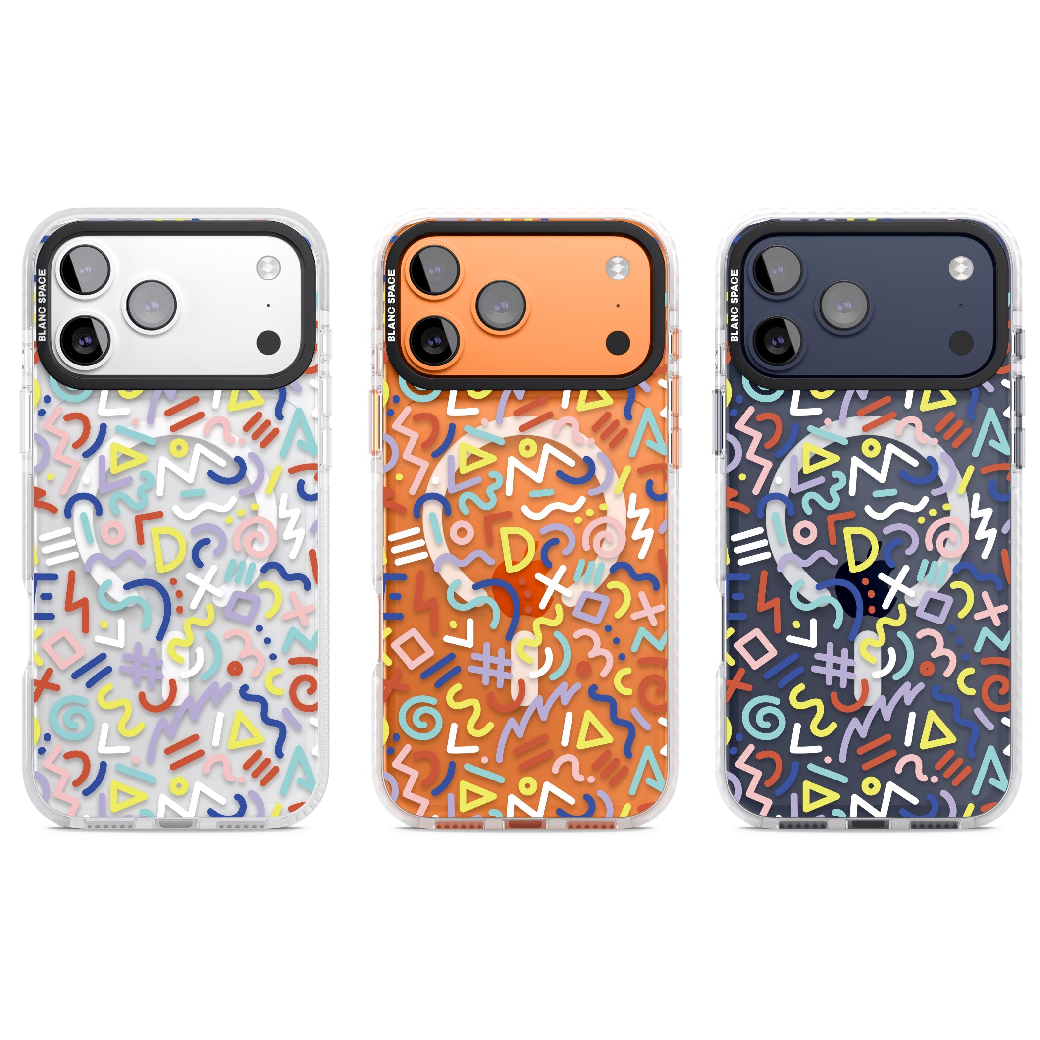 Colorful Retro Pattern iPhone 17 Pro Impact Pro Clear Phone Case APT Impact Protection