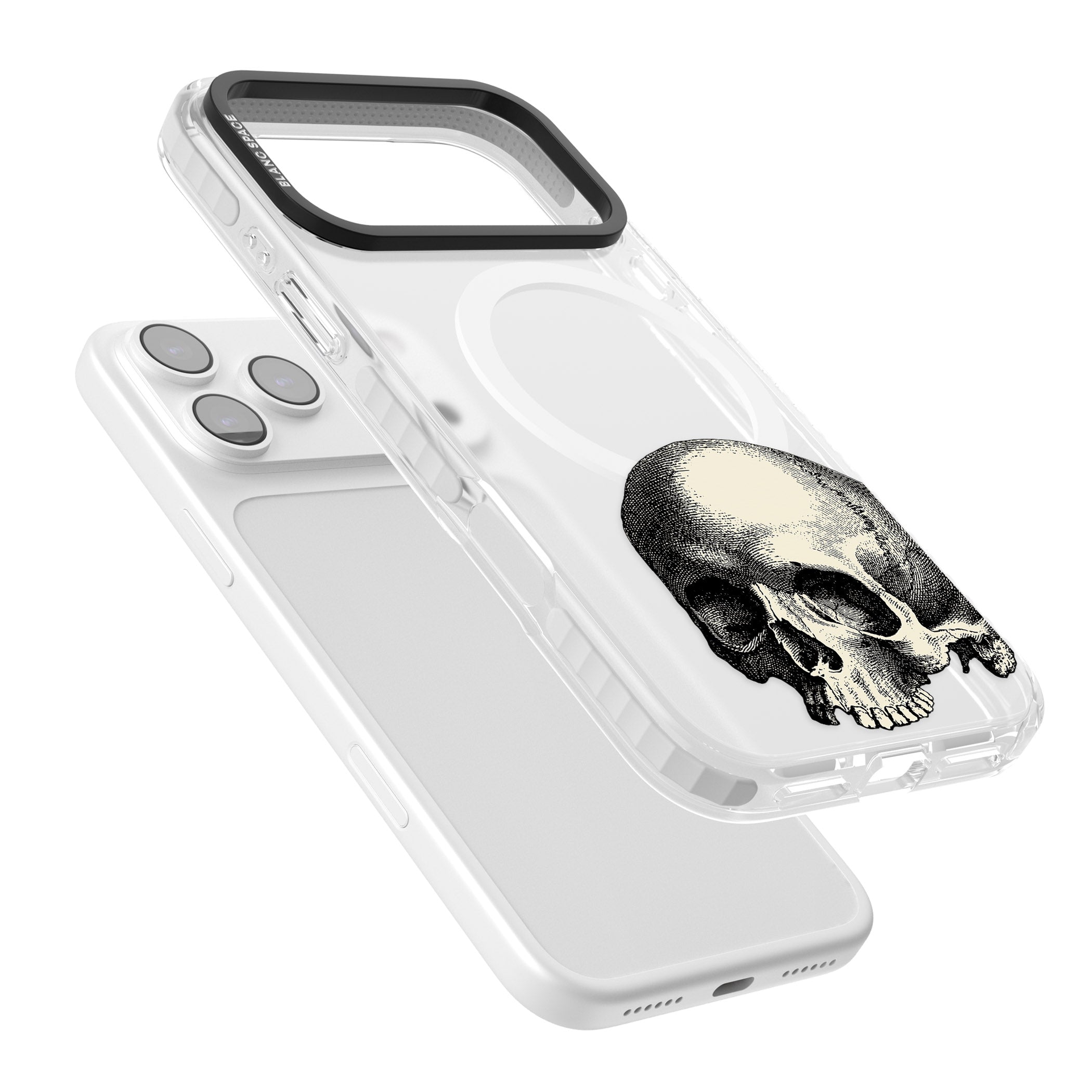 Minimal Vintage Skull iPhone 17 Pro Impact Pro Clear Phone Case Colours