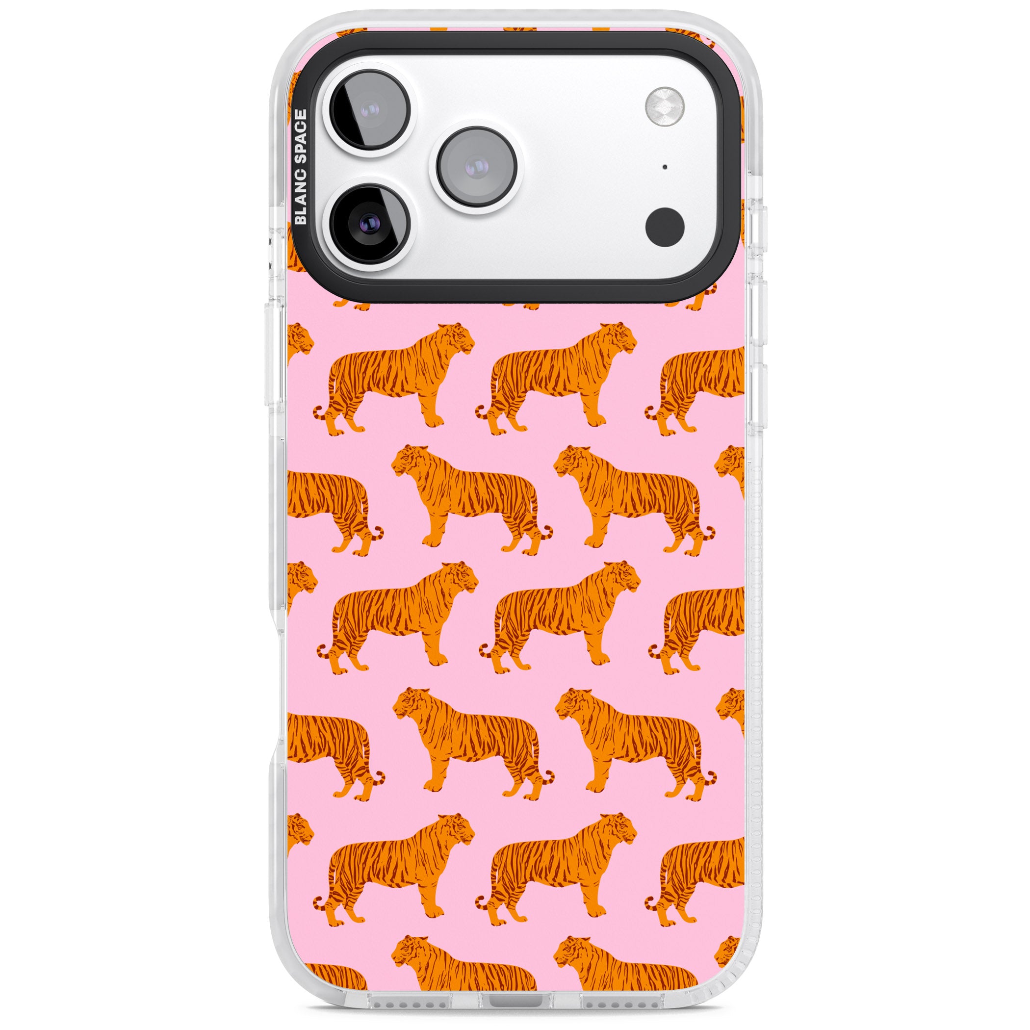 Tiger Pink Pattern iPhone 17 Pro Impact Pro Clear Phone Case