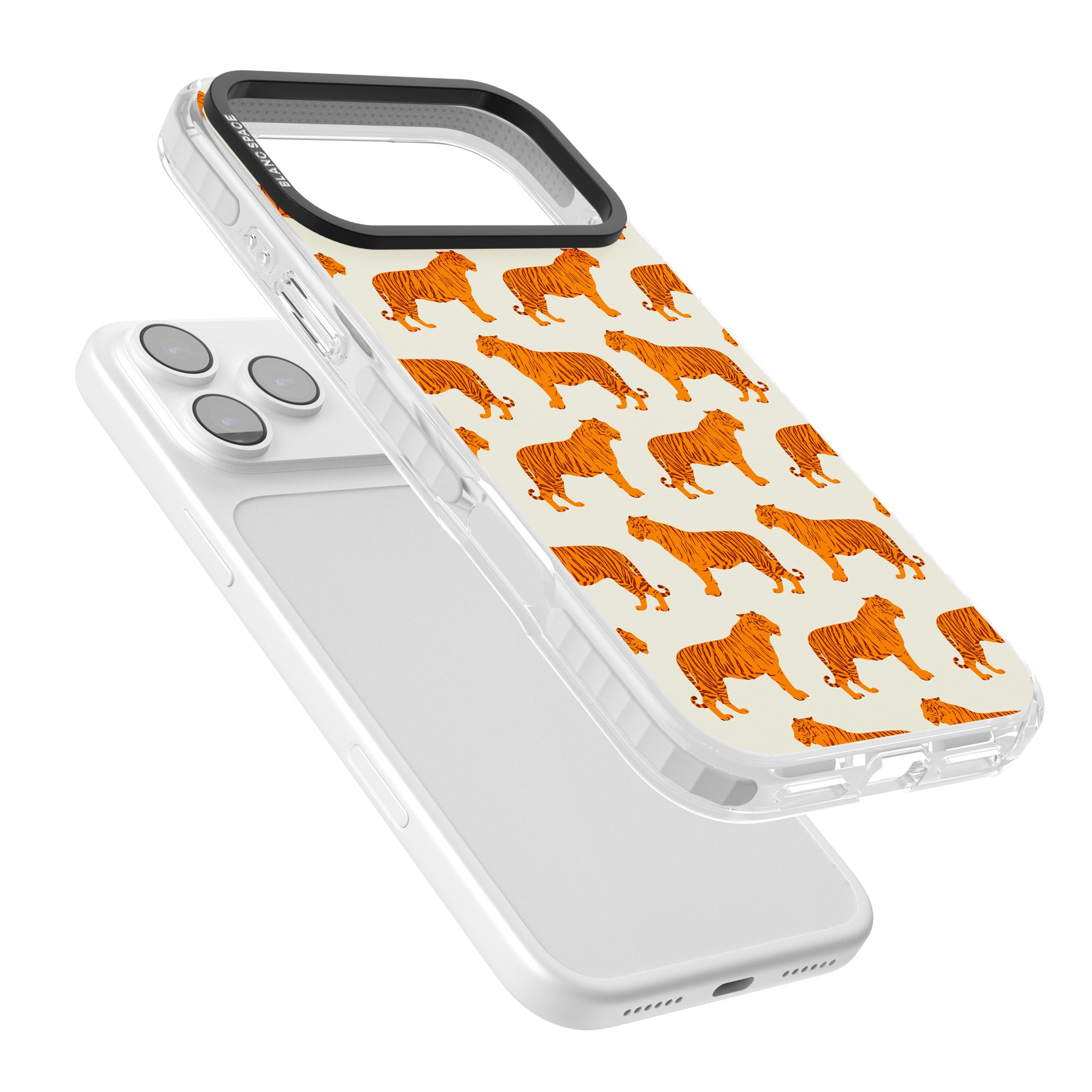 Trendy Tiger Patterns Tigers On Khaki iPhone 17 Pro Impact Pro Clear Phone Case Colours