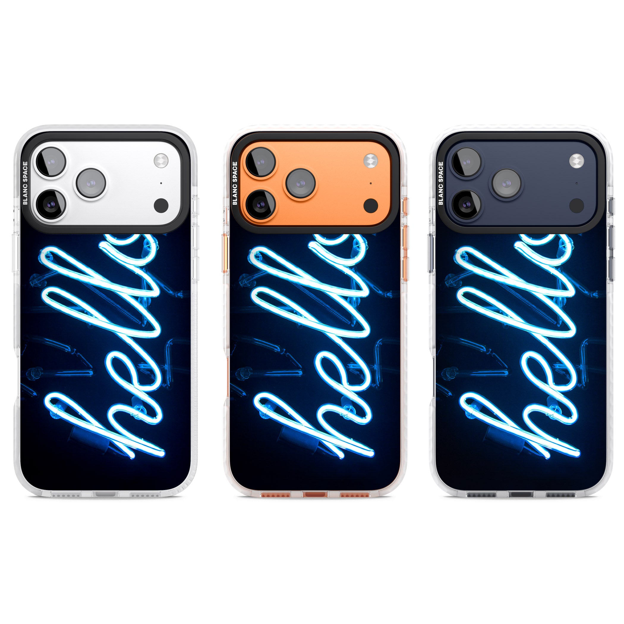 Hello Neon Sign iPhone 17 Pro Impact Pro Clear Phone Case APT Impact Protection