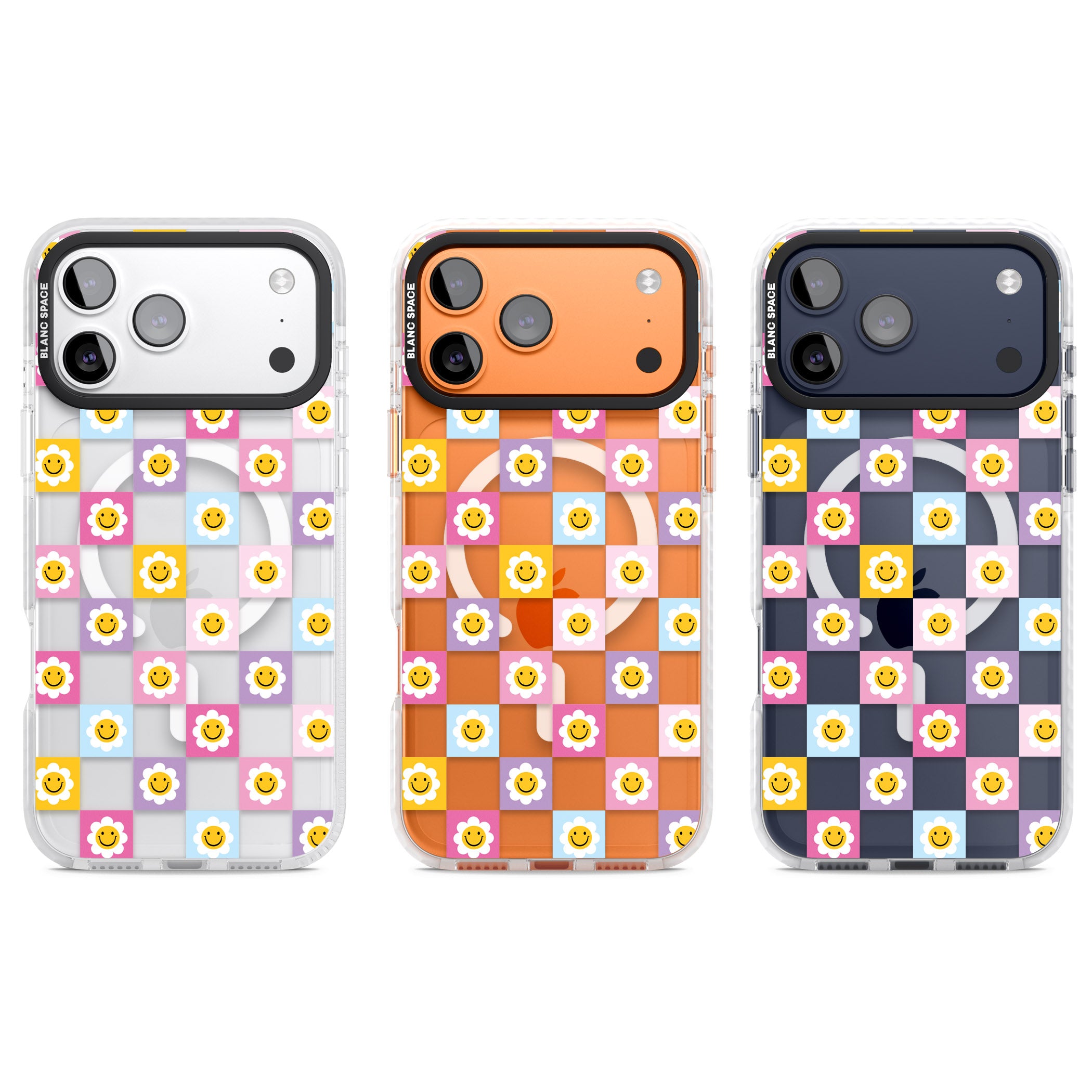 Daisy Squares Pattern iPhone 17 Pro Impact Pro Clear Phone Case APT Impact Protection