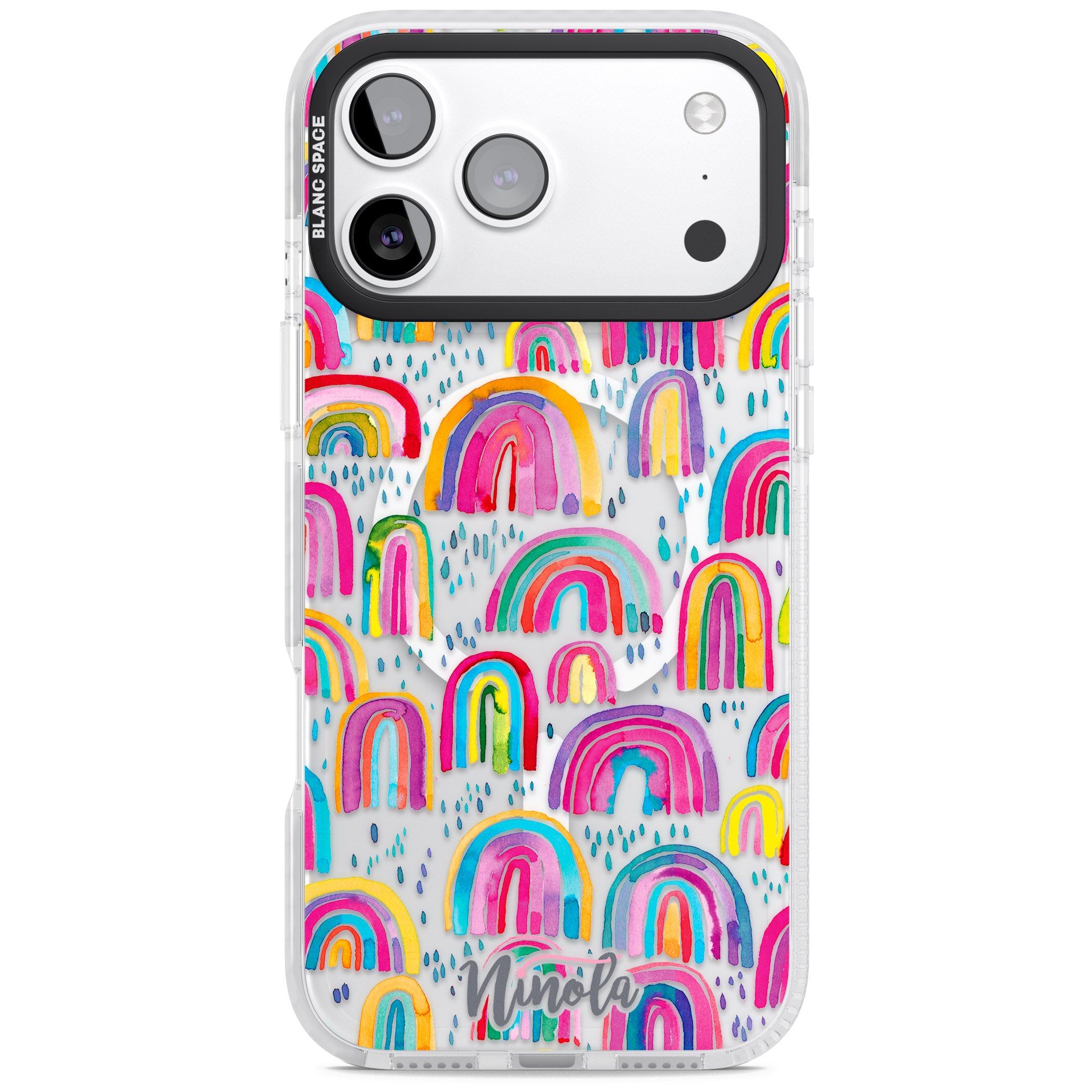 Watercolor Rainbow iPhone 17 Pro Max Impact Pro Clear Phone Case