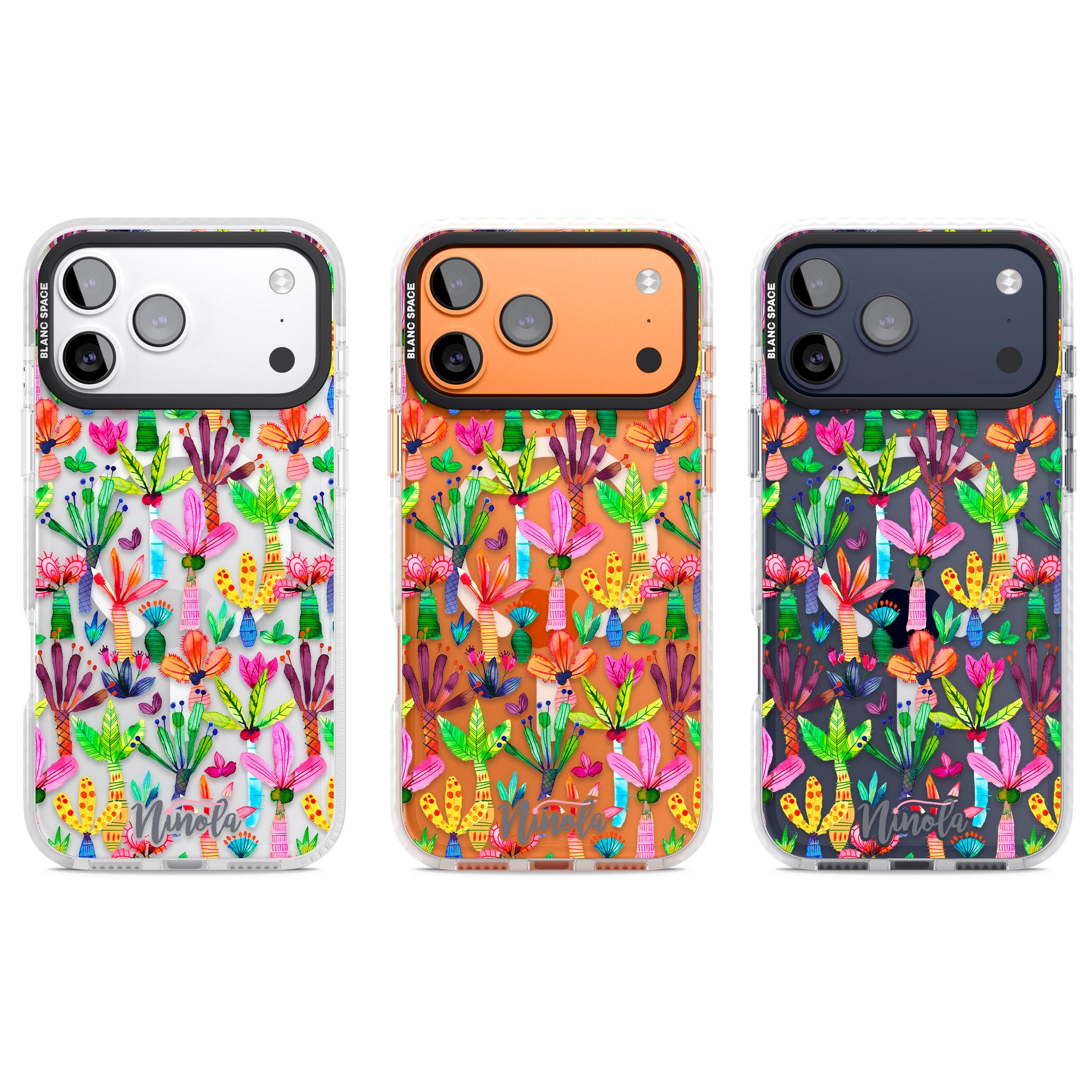 Tropical Botanical iPhone 17 Pro Impact Pro Clear Phone Case APT Impact Protection