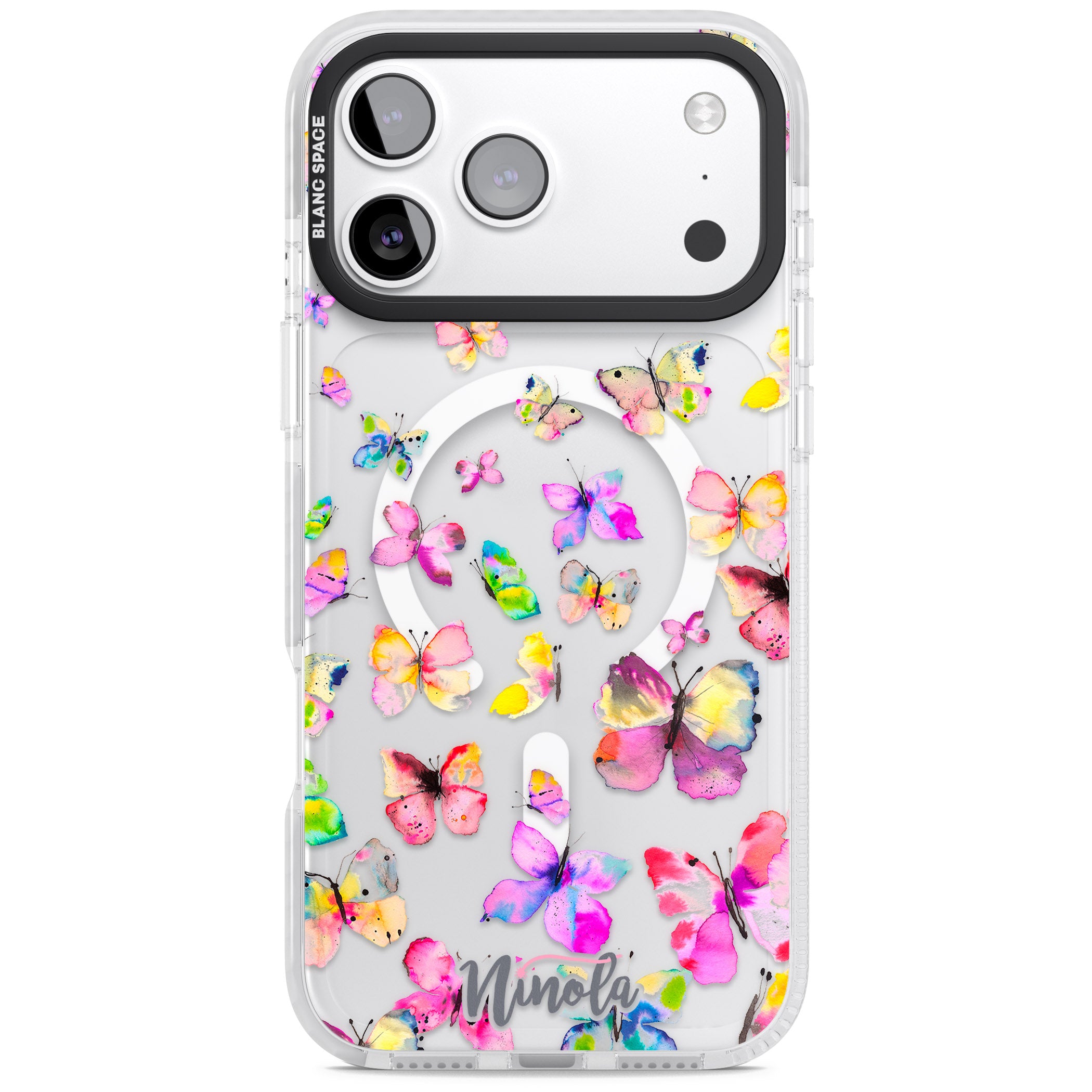 Watercolor Butterflies iPhone 17 Pro Max Impact Pro Clear Phone Case