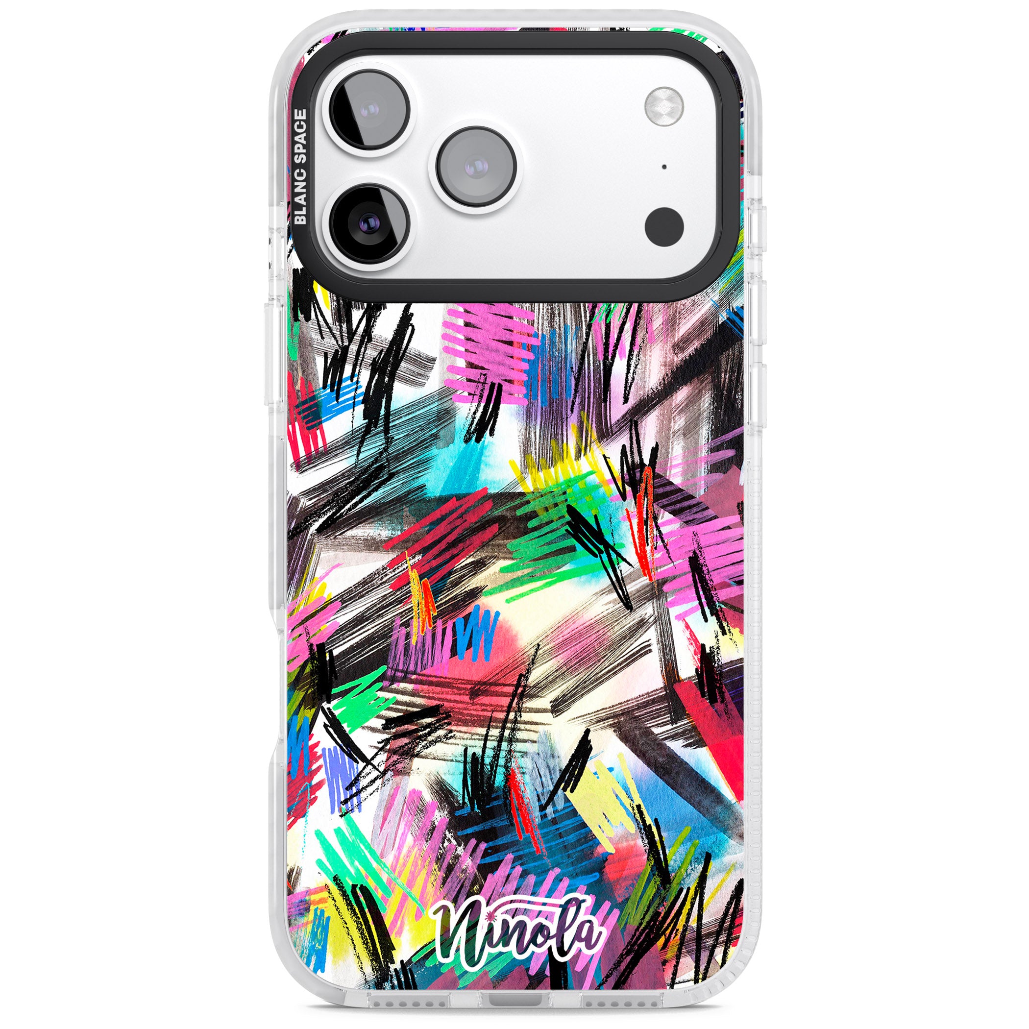 Wild Strokes Rainbow iPhone 17 Pro Max Impact Pro Clear Phone Case