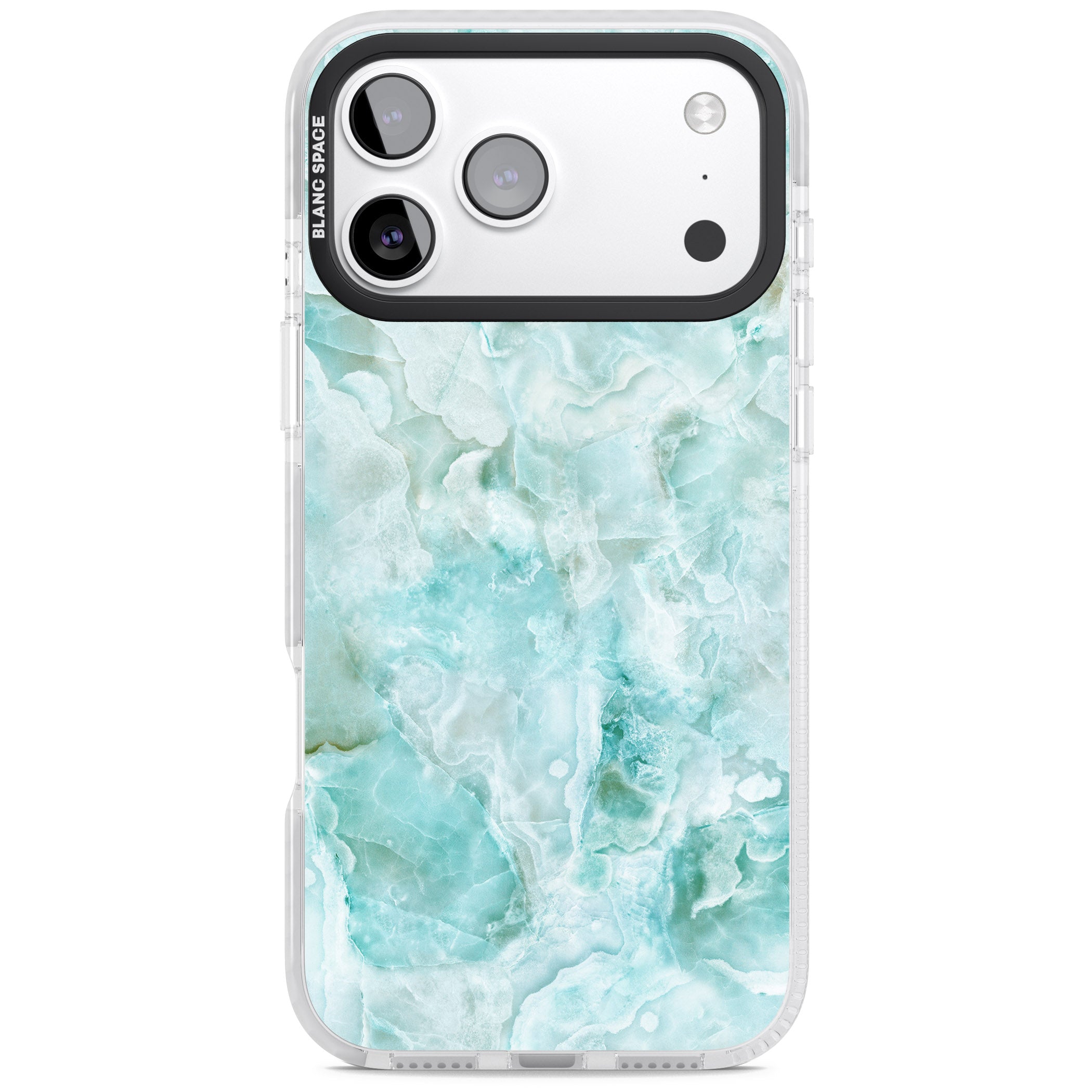 Aqua Onyx Marble iPhone 17 Pro Impact Pro Clear Phone Case