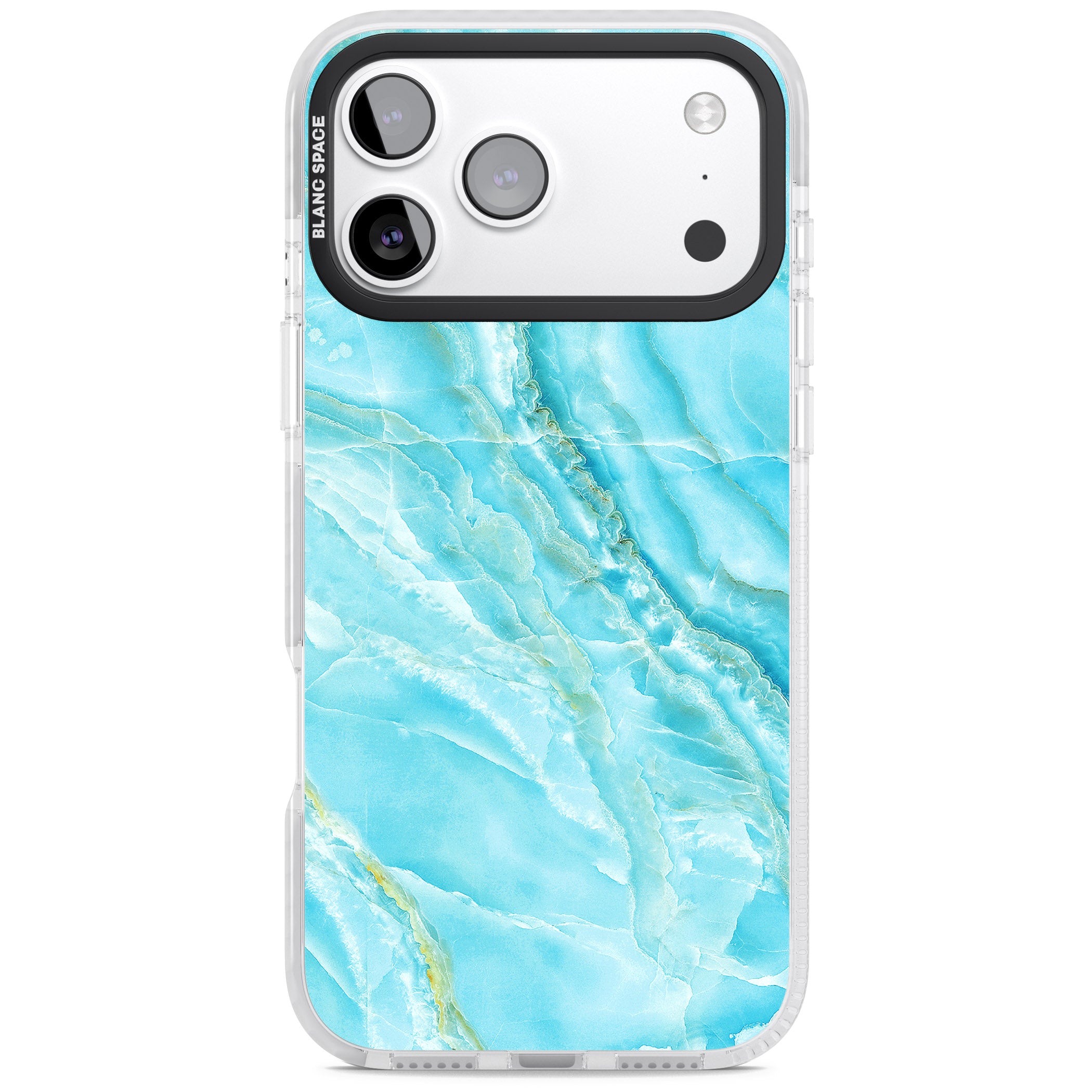 Blue Onyx Marble iPhone 17 Pro Impact Pro Clear Phone Case