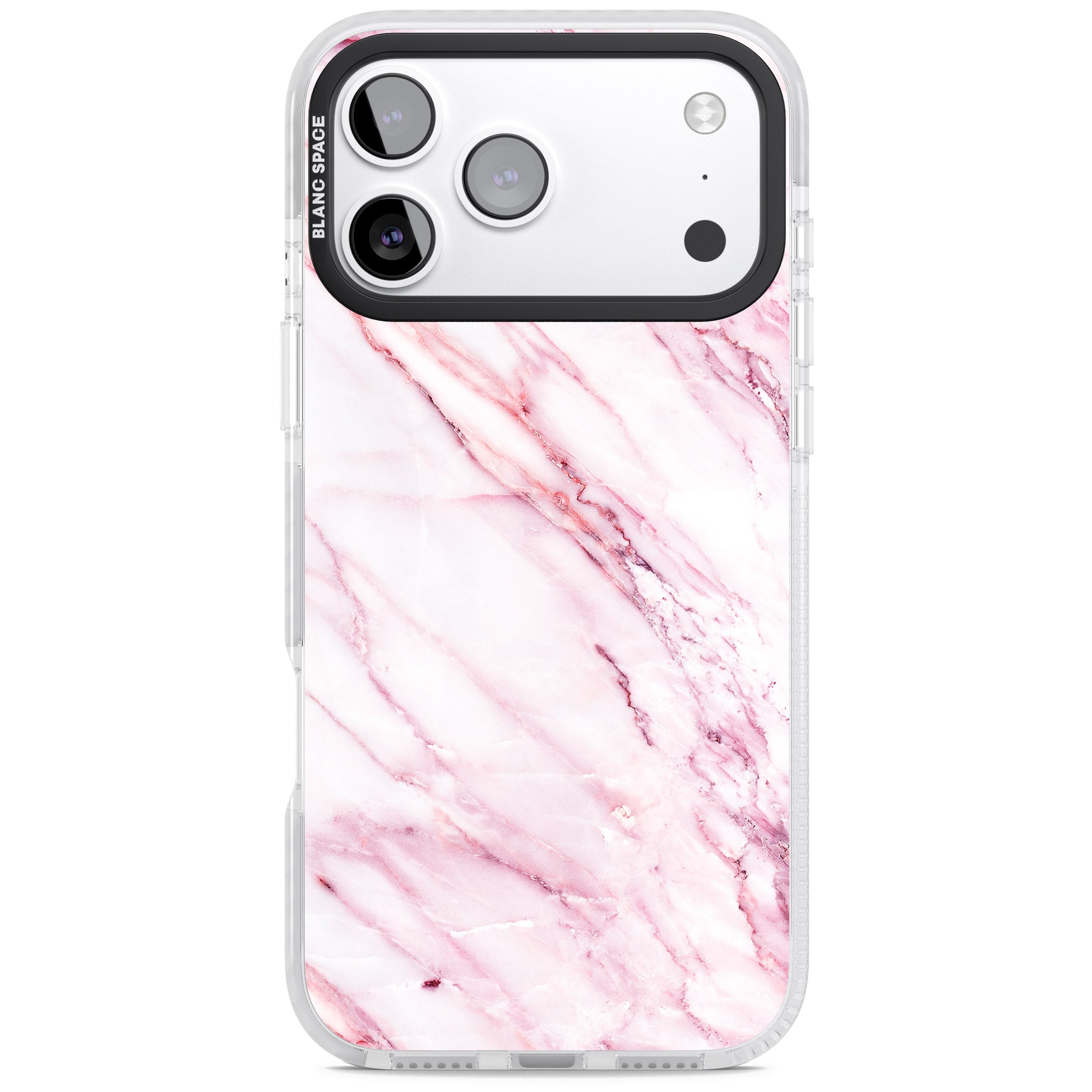 White Pink Onyx Marble iPhone 17 Pro Impact Pro Clear Phone Case