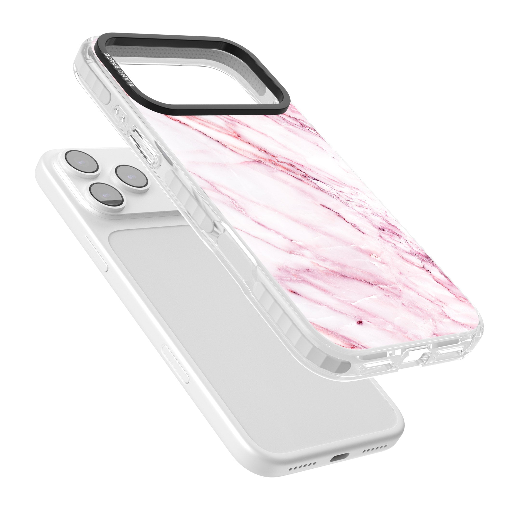 White Pink Onyx Marble iPhone 17 Pro Impact Pro Clear Phone Case Colours