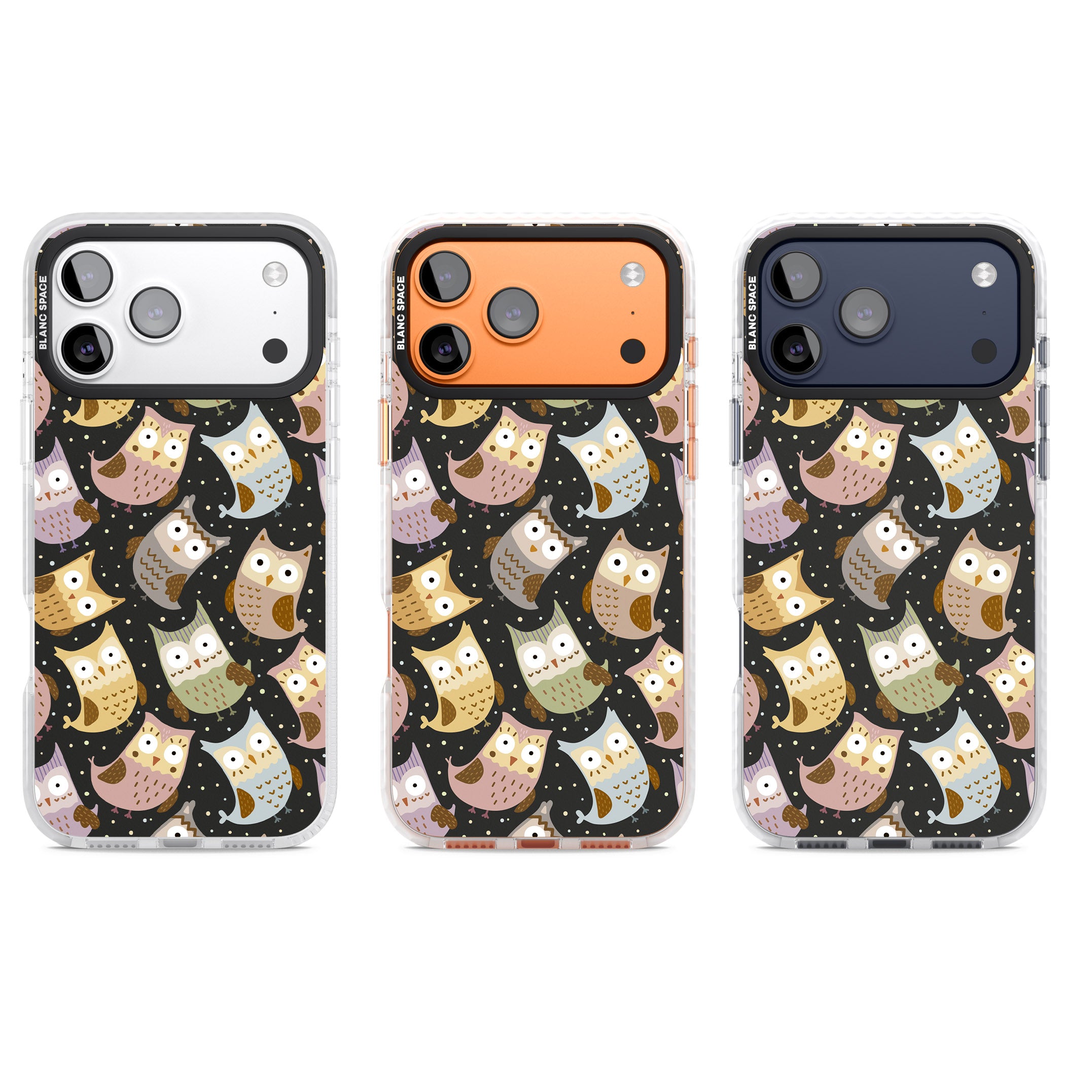 Cute Owl Pattern iPhone 17 Pro Impact Pro Clear Phone Case APT Impact Protection