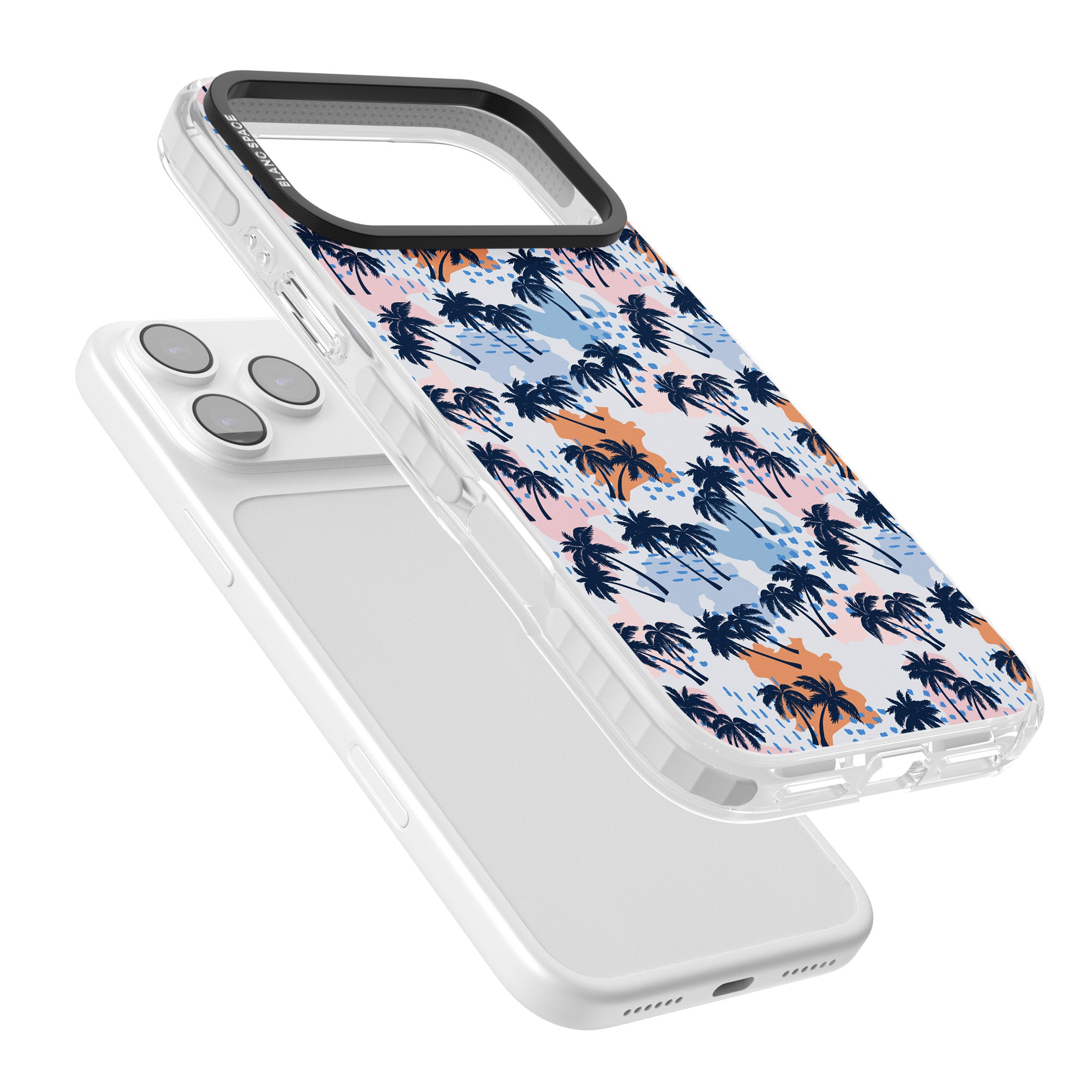 Tropical Vibes Palm iPhone 17 Pro Max Impact Pro Clear Phone Case Colours