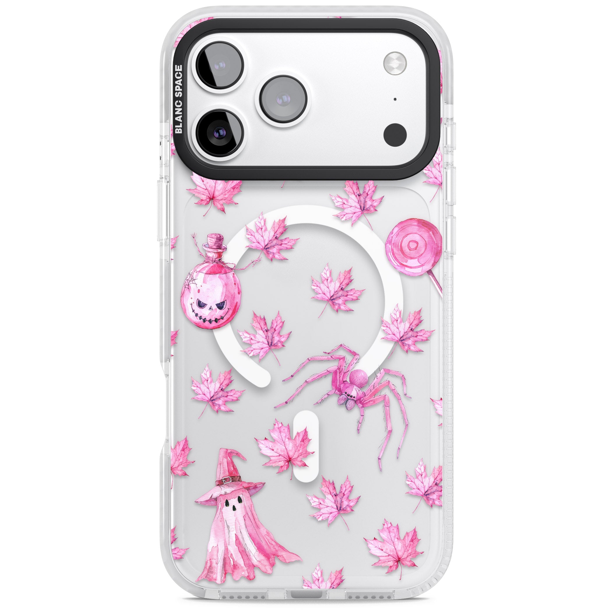 Pink Moon Maple iPhone 17 Pro Max Impact Pro Clear Phone Case