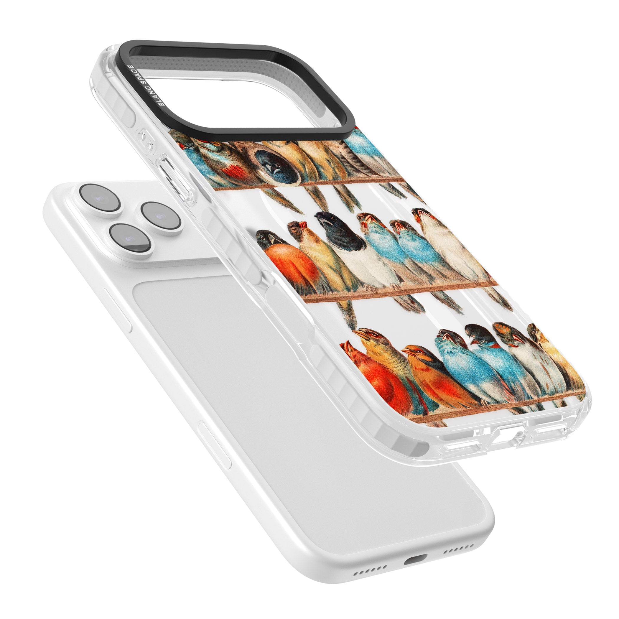 A Perch Of Birds iPhone 17 Pro Impact Pro Clear Phone Case Colours