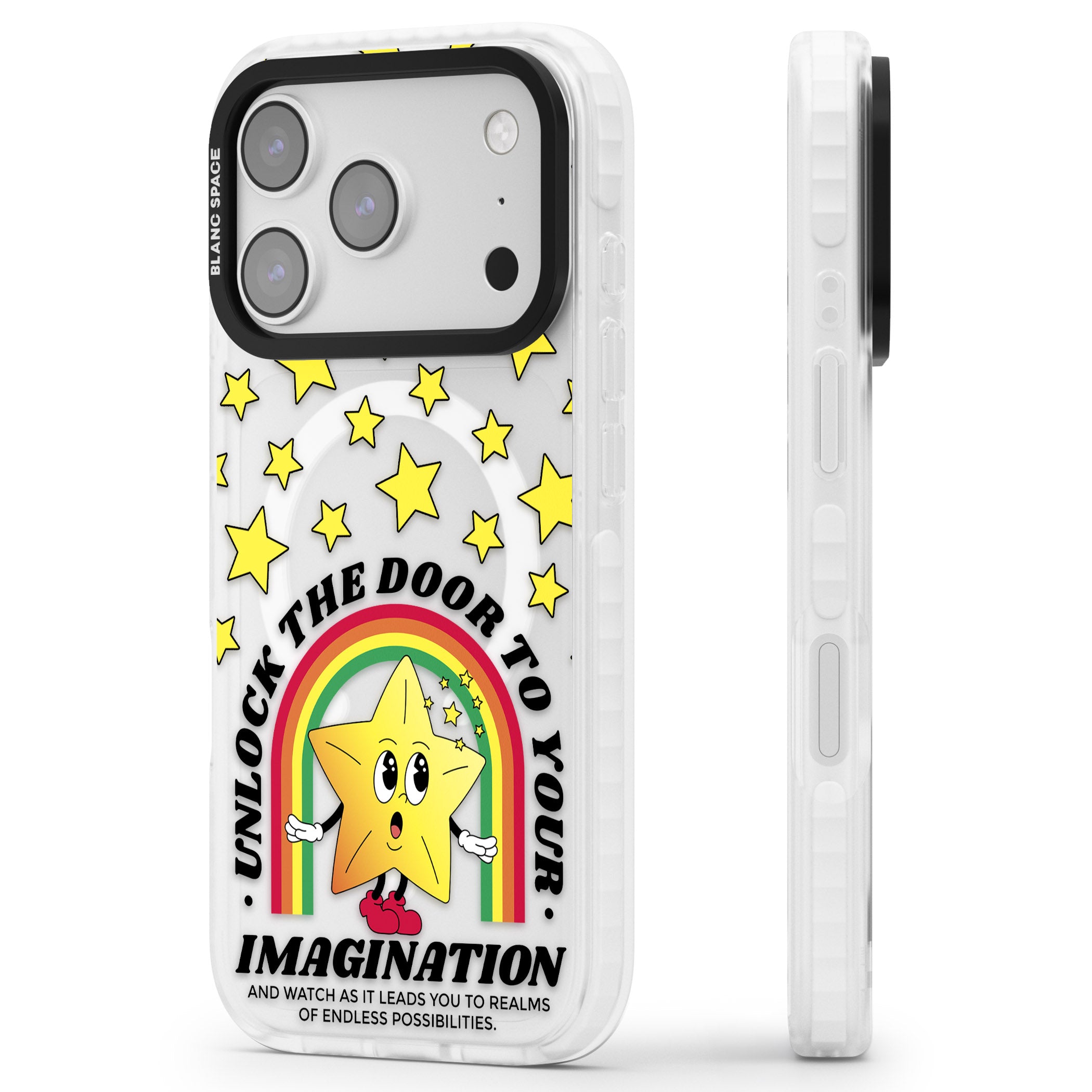 Imagination iPhone 17 Pro Max Impact Pro Clear Phone Case Side Profile