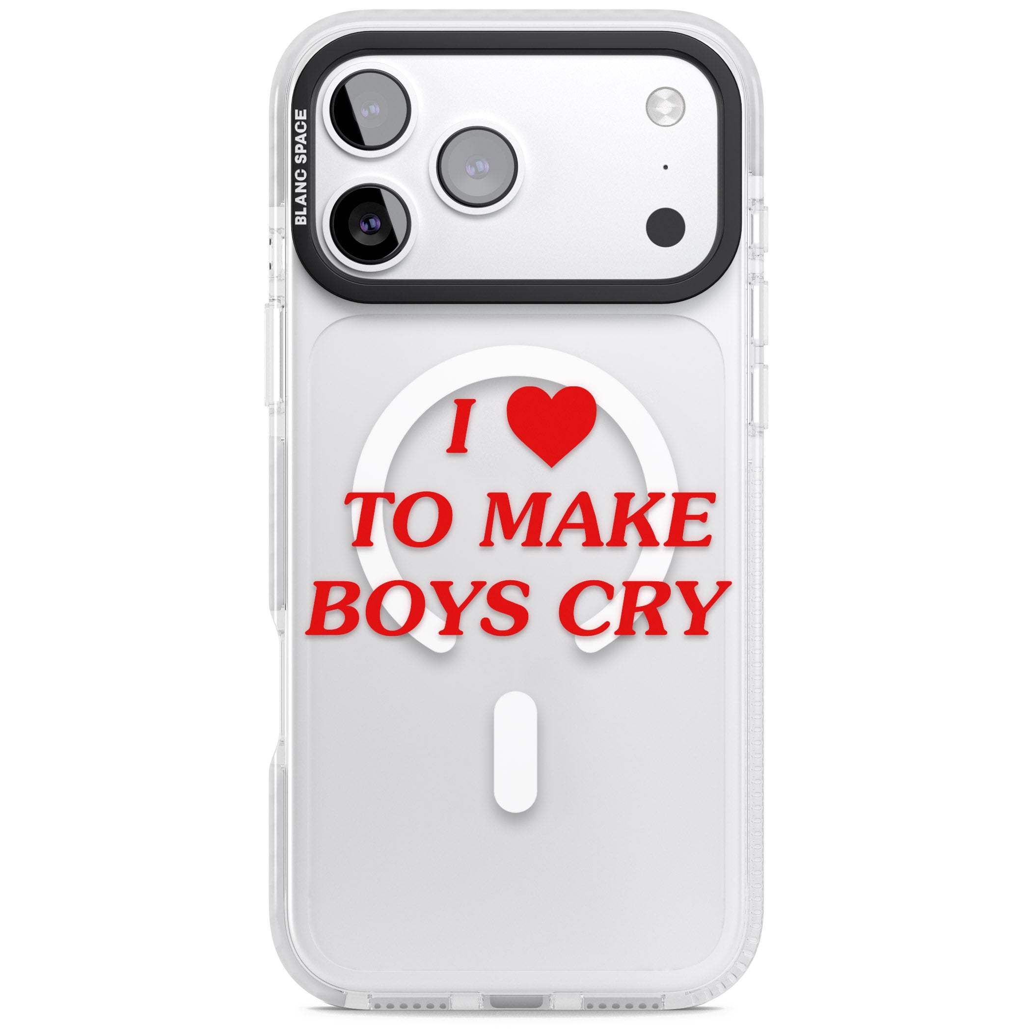 I Love To Make Boys Cry iPhone 17 Pro Impact Pro Clear Phone Case