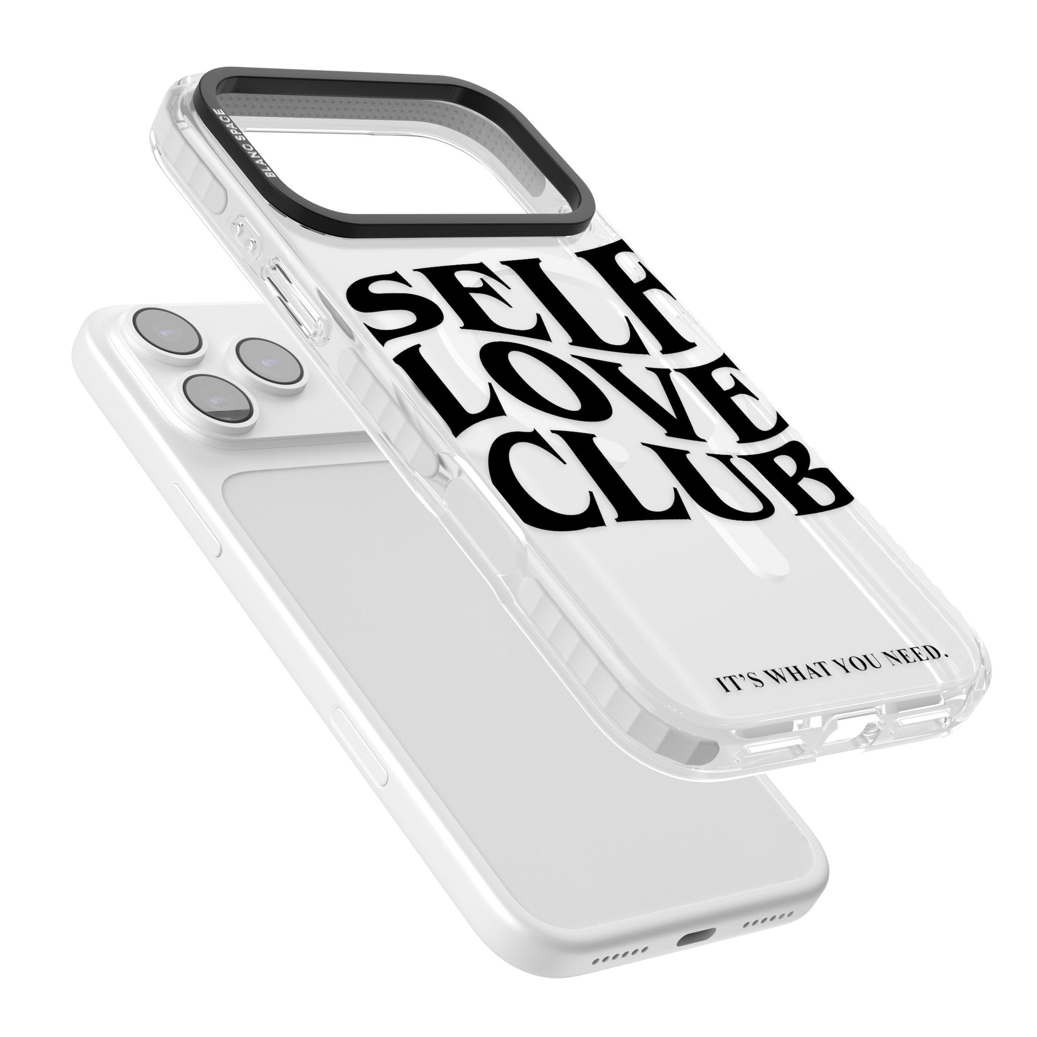 Self Love Club Black iPhone 17 Pro Impact Pro Clear Phone Case Colours