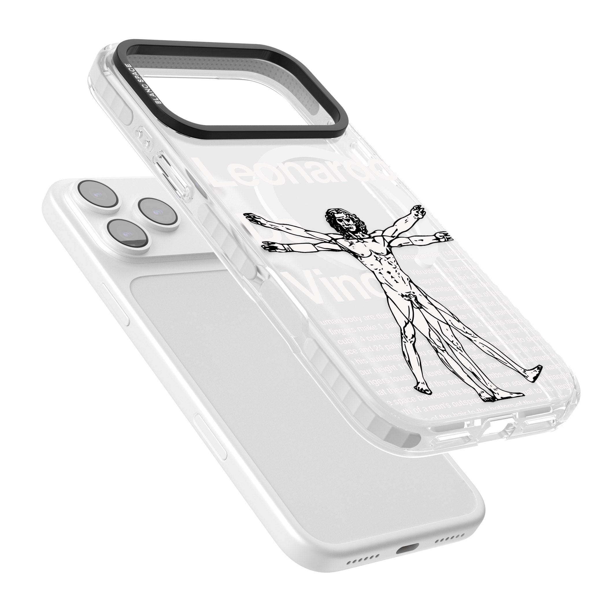 Vitruvian Man iPhone 17 Pro Impact Pro Clear Phone Case Colours