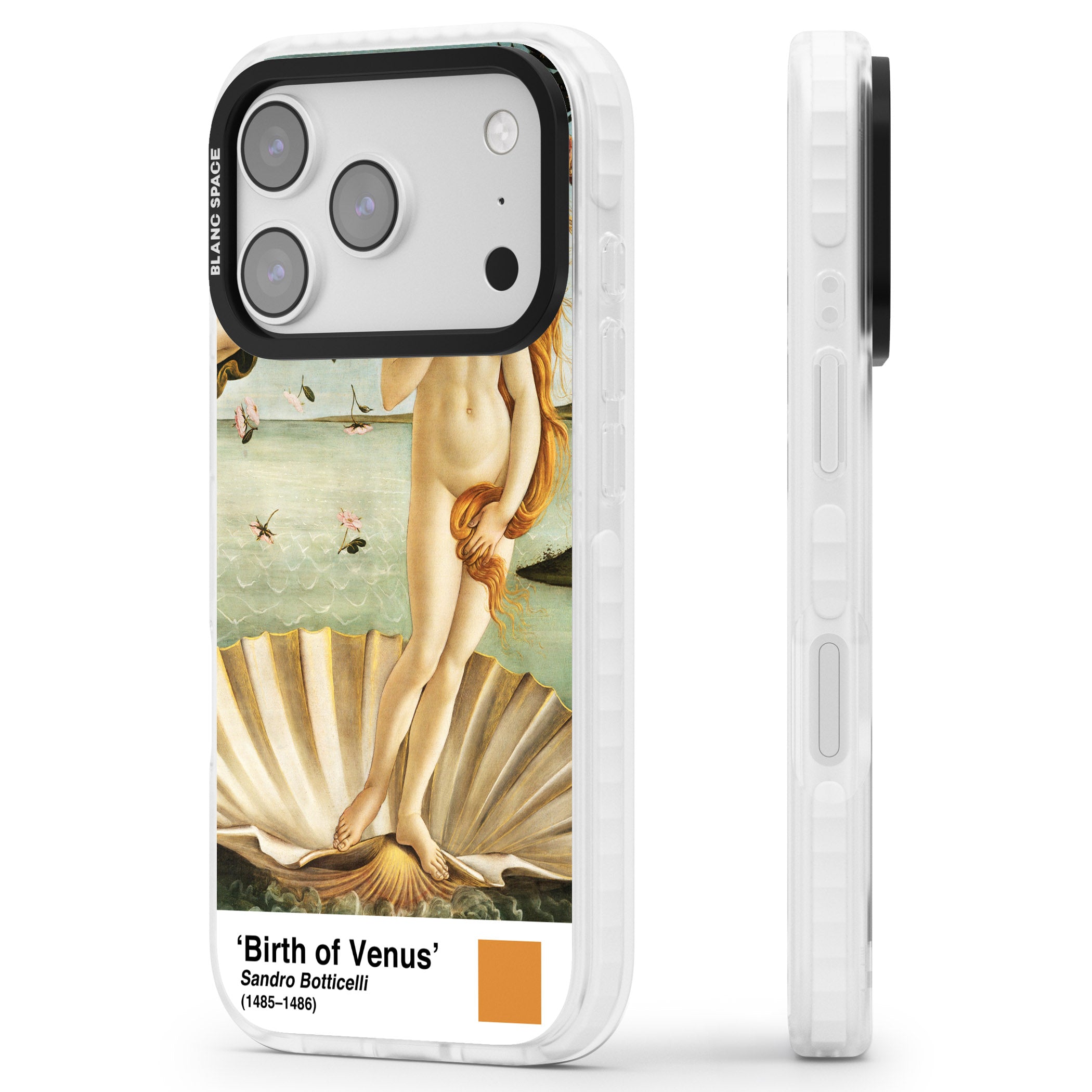 The Birth Of Venus iPhone 17 Pro Impact Pro Clear Phone Case Side Profile