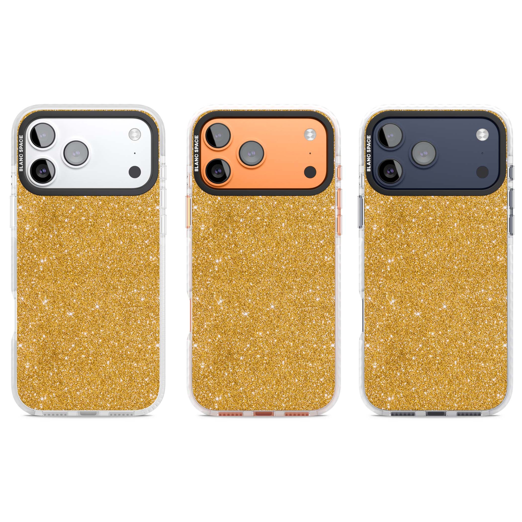 Gold Glitter gold glitter iPhone case featuring a shimmering sparkle wallpaper design in luxury gold | Impact Magsafe case for iPhone 17 Pro, iPhone 17 Pro Max