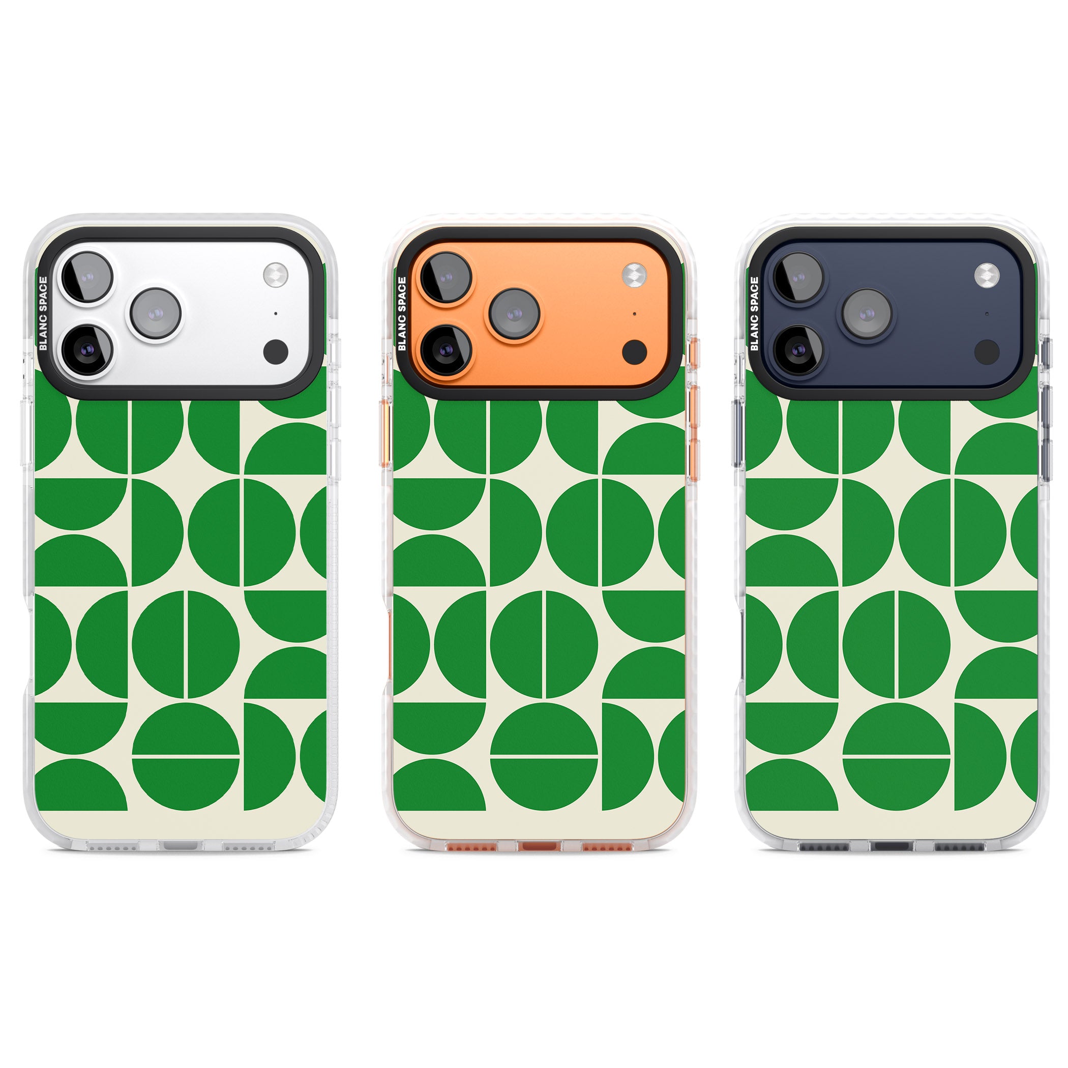 Retro Green Circles iPhone 17 Pro Impact Pro Clear Phone Case APT Impact Protection