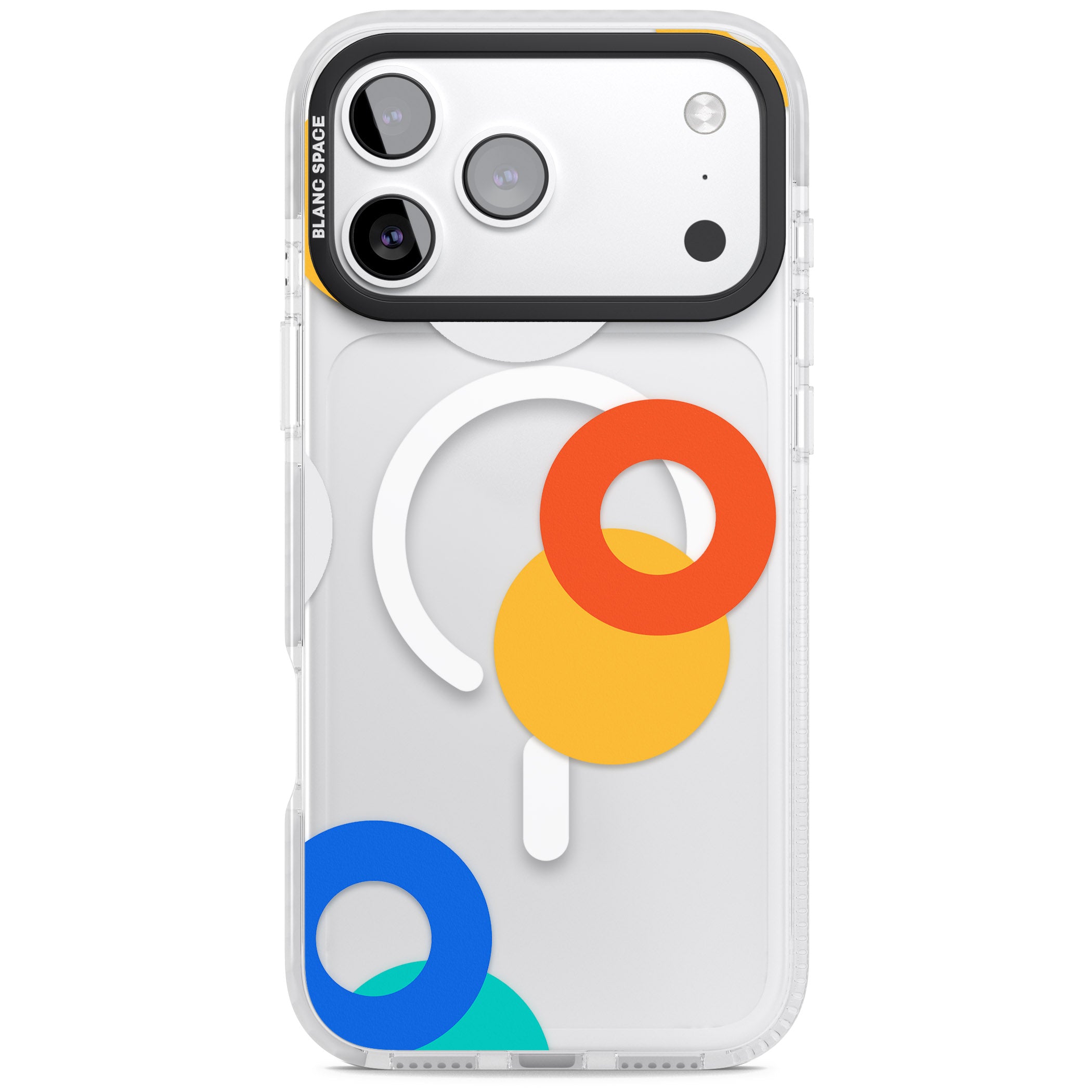 Abstract Mixed Circles iPhone 17 Pro Impact Pro Clear Phone Case