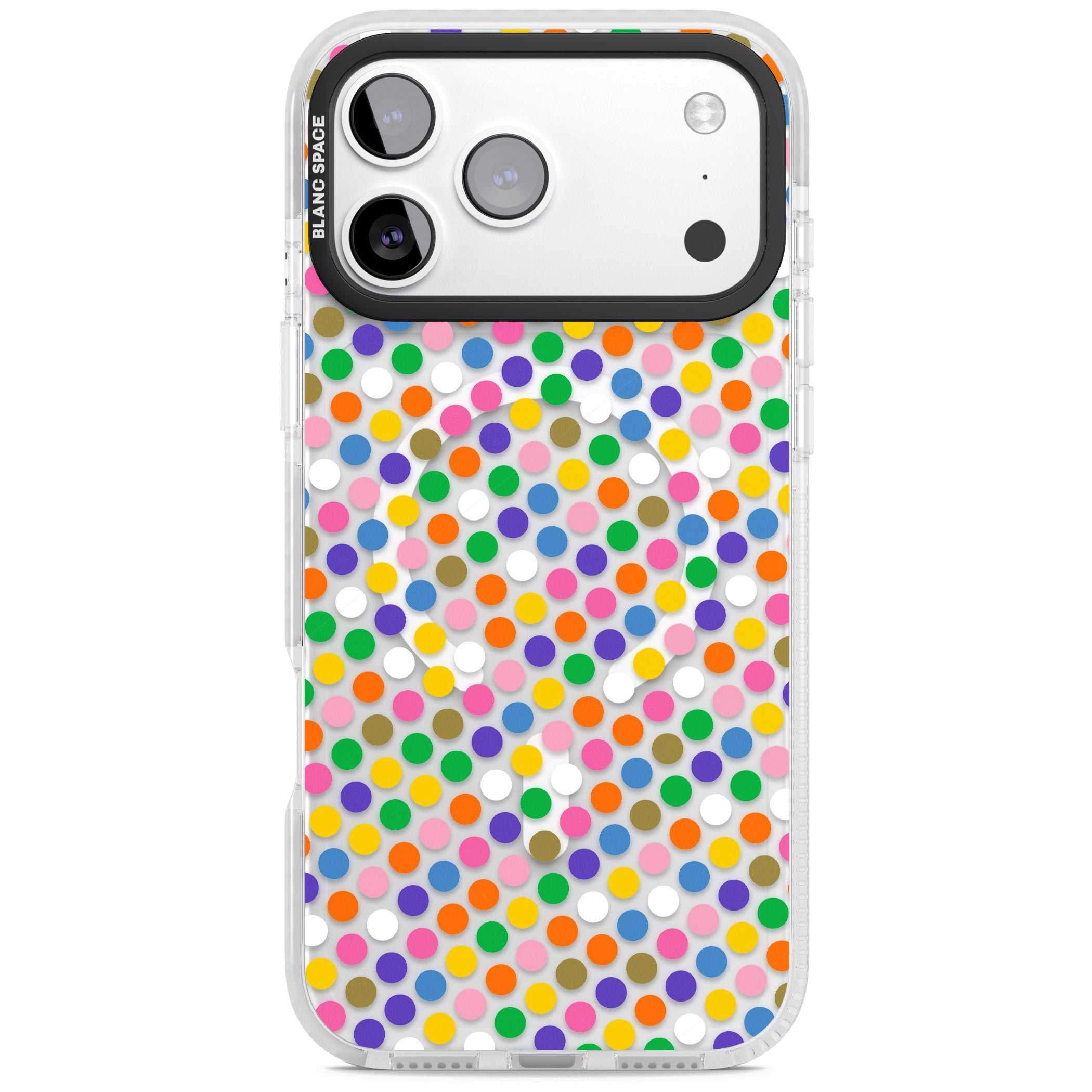 Multicolour Polka Dot Fiesta iPhone 17 Pro Impact Pro Clear Phone Case